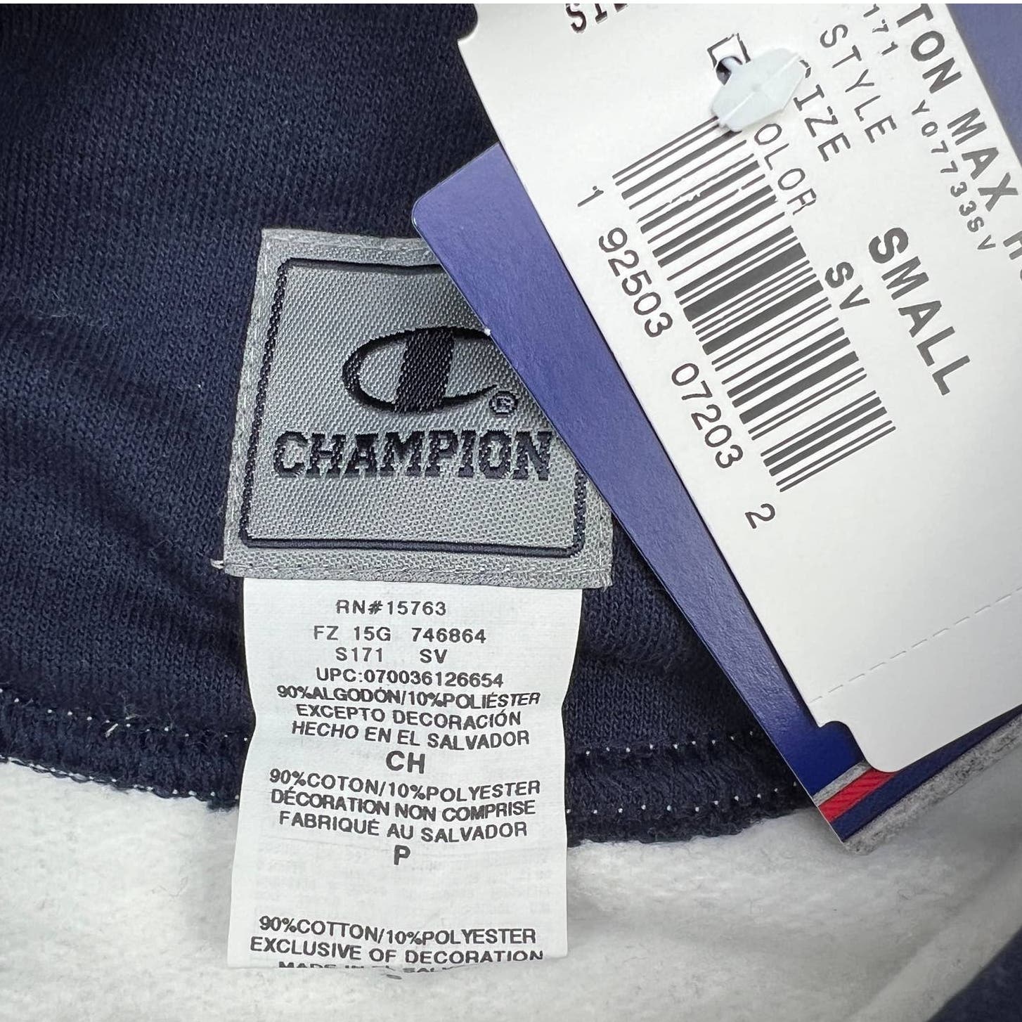 Champion Men Grey Hoody US S Printed Long Sleeve