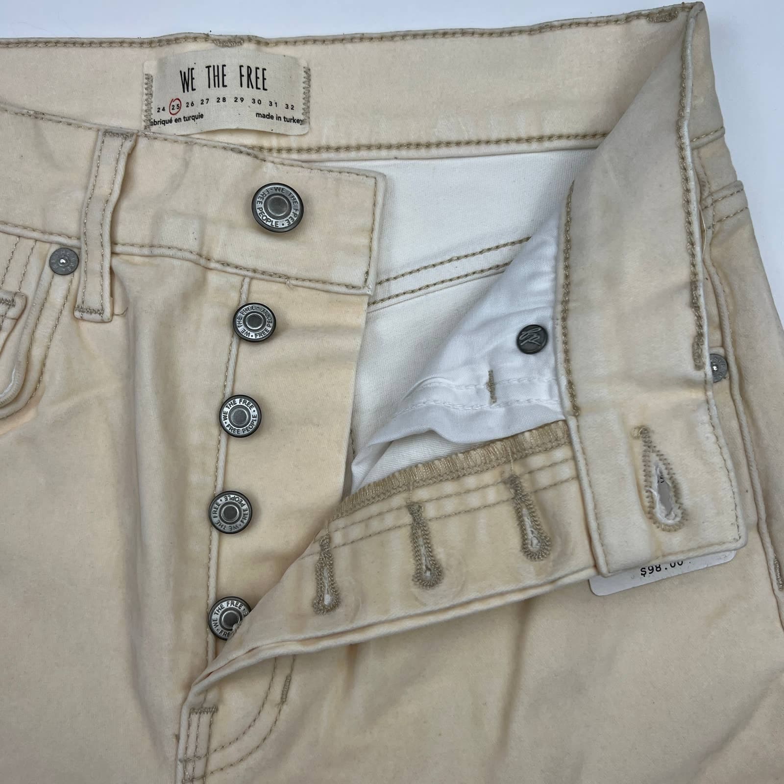 Free People Women Pearl Jeans US 25 Buttons Slim Fit