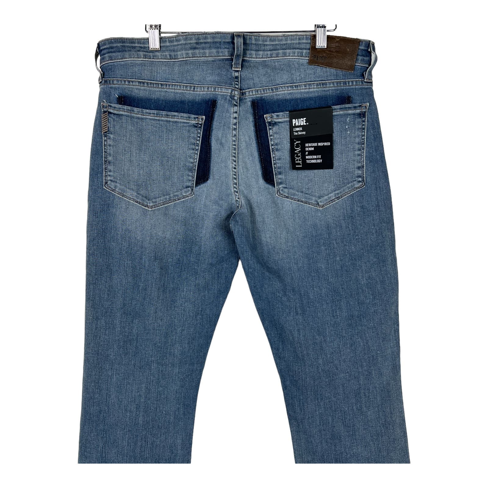 Paige Lennox Men Denim Blue Jeans US 33 Slim Skinny Ripped
