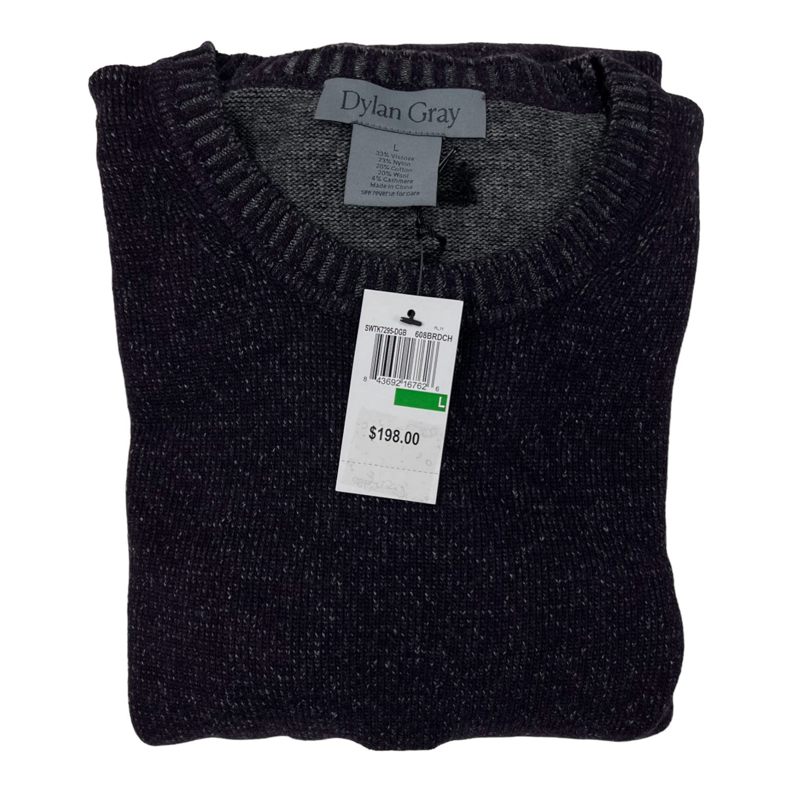 Dylan Gray Men Purple Grey Crew Neck US L Sweatshirt With Cashmere