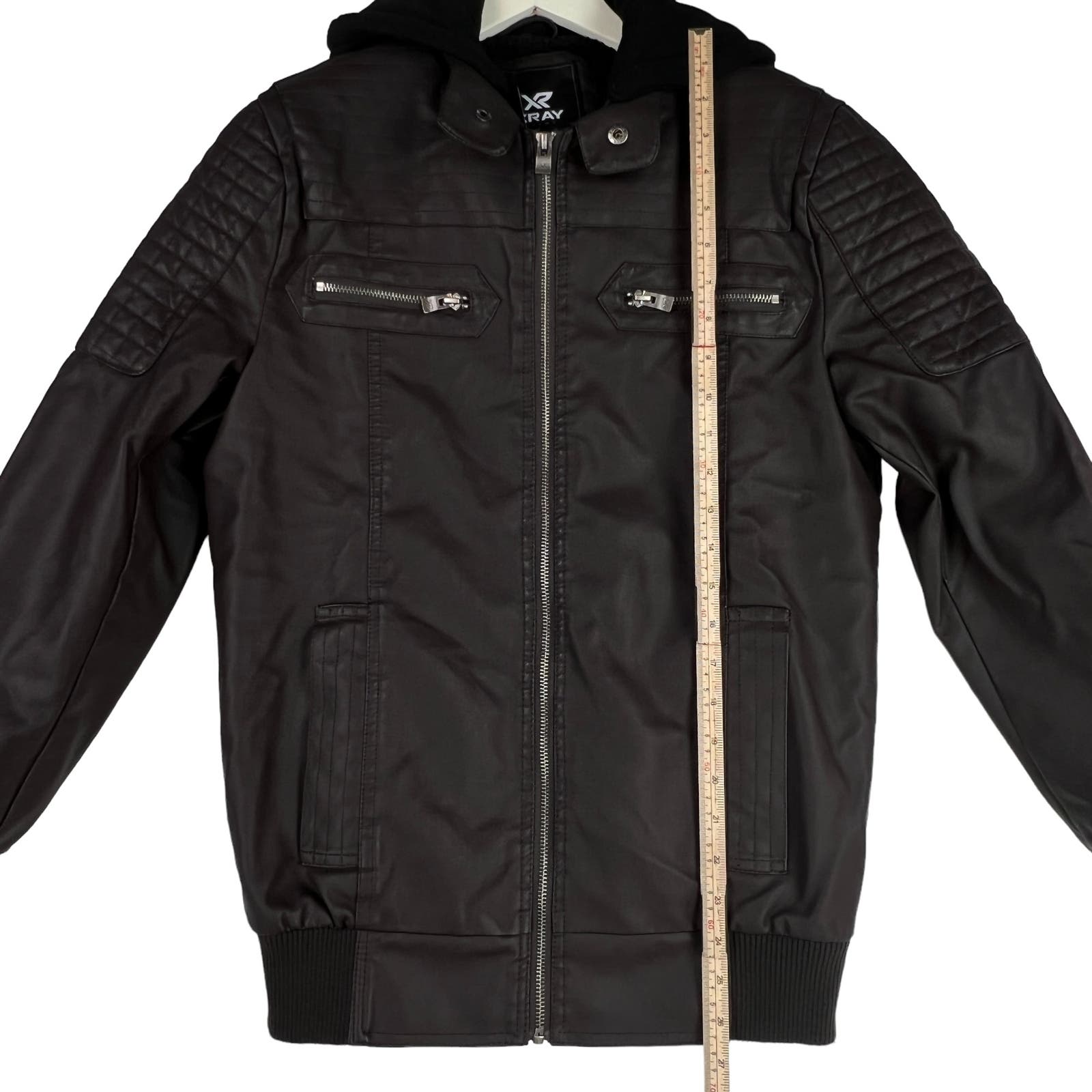 XRAY Jeans Men US S Brown Faux PU Leather Biker Jacket