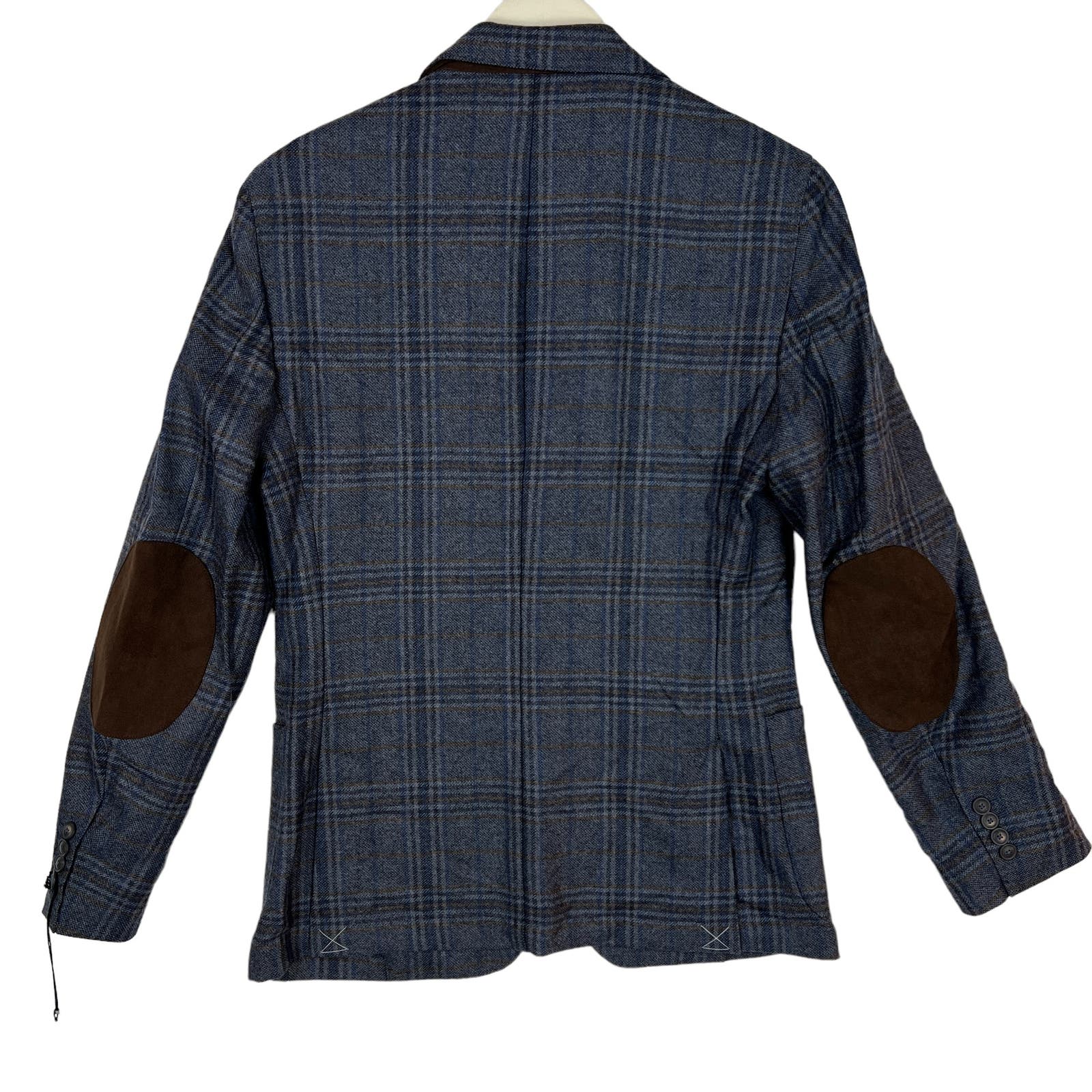 Dylan Gray Men Grey Blue Check Suit US 38R Jacket Blazer Long Sleeve
