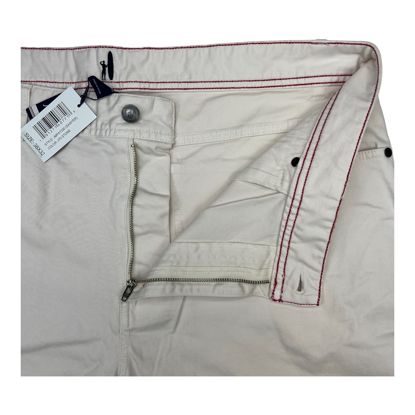 Johnnie-O Sawyer Men Stone White Jeans US 38x32 Slim Fit