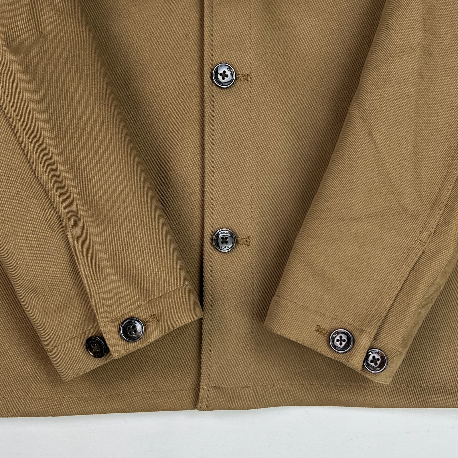 Michael Kors Men Olive Brown Coat US XL Long Sleeve Stretch