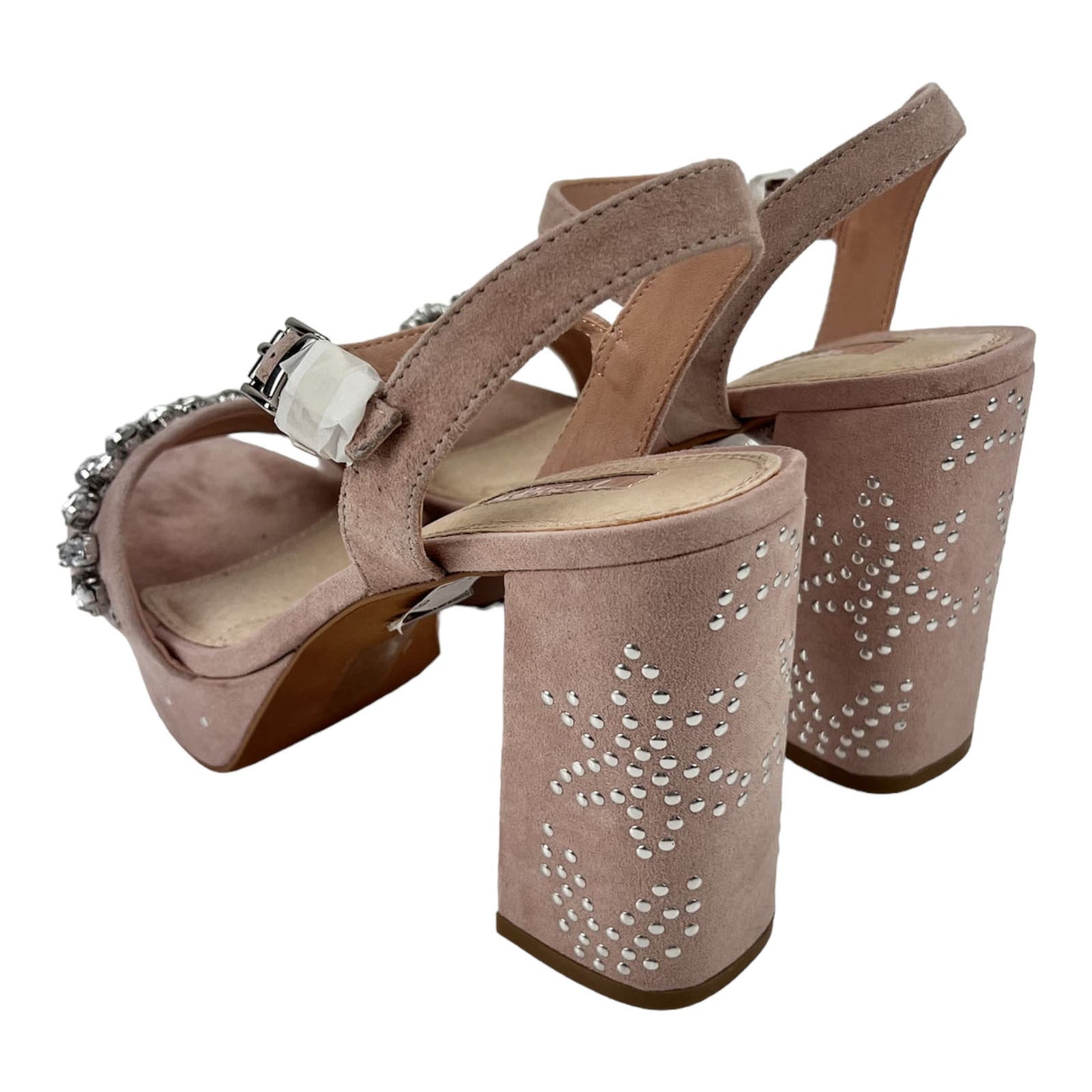 Lovely Women US 6.5 Nude Rhinestone Platform High Heels