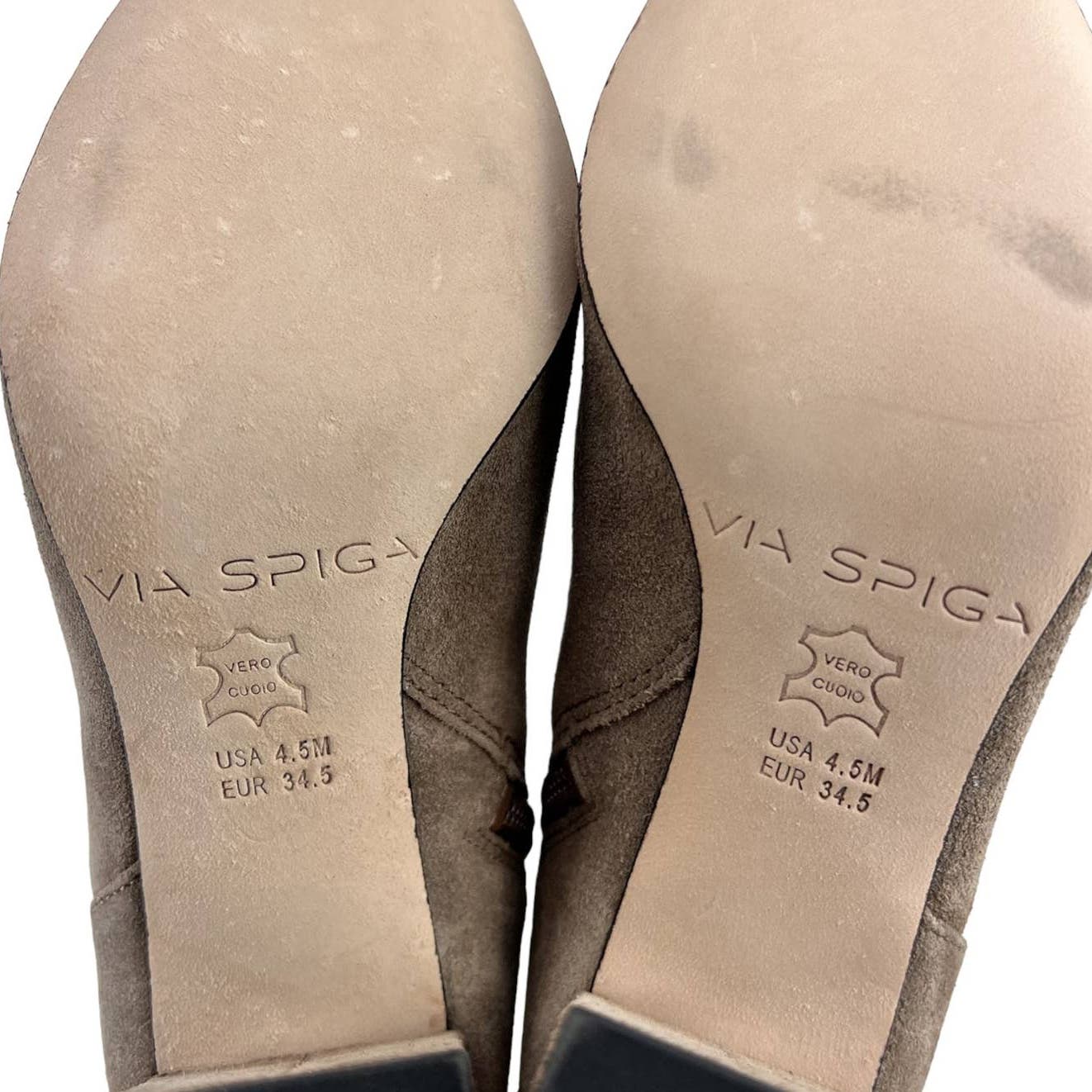 Via Spiga Women US 4.5 Brown Taure Suede Knee-High Booties
