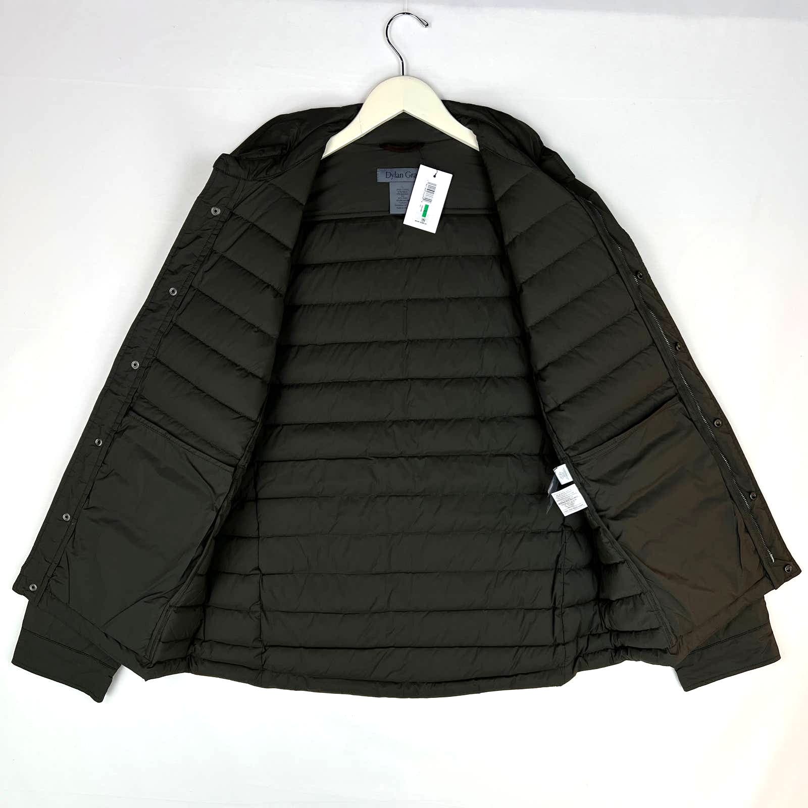 Dylan Gray Men Olive Green Down Full-Zip US L Casual Winter Puffer
