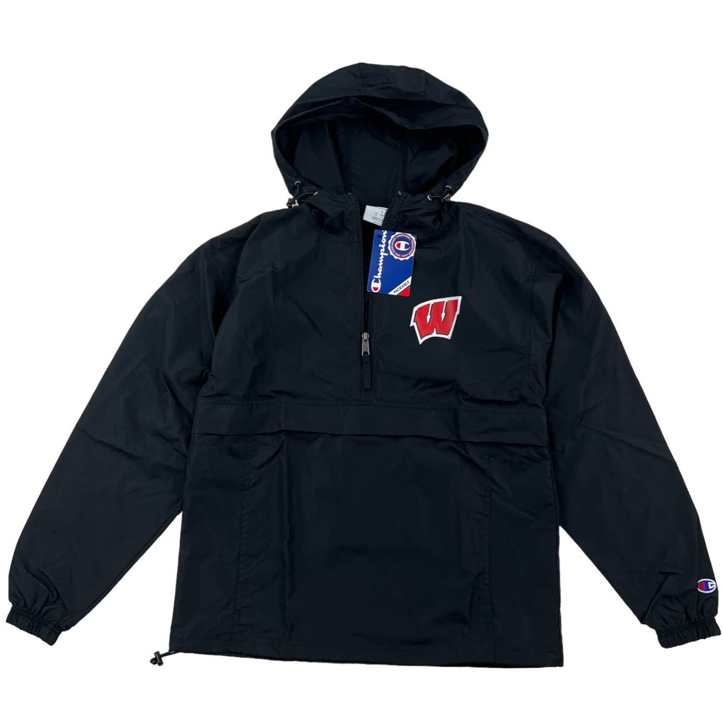 Champion Men Black Hoody US S Anorak Sport Windbreaker