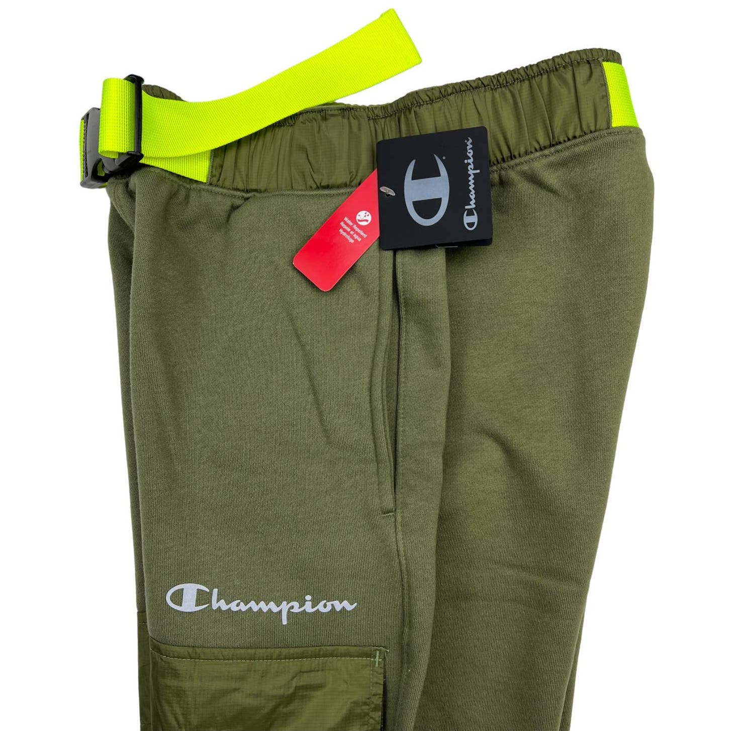 Champion Men Olive Pants US XS Patch Pockets Joggers
