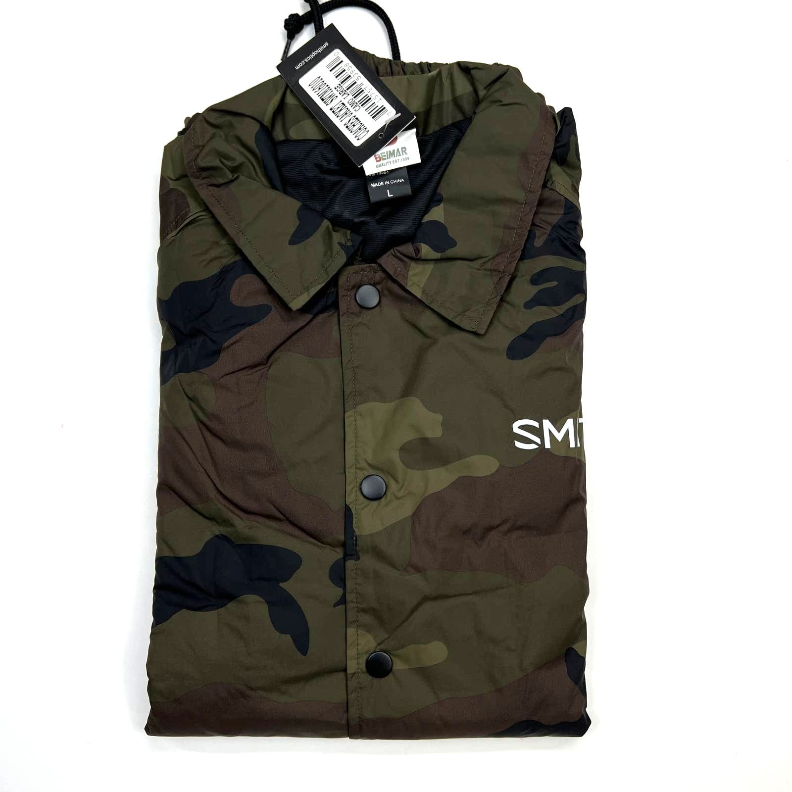 Smith Men Coaches Jacket US L Olive Camo Windbreaker Beimar
