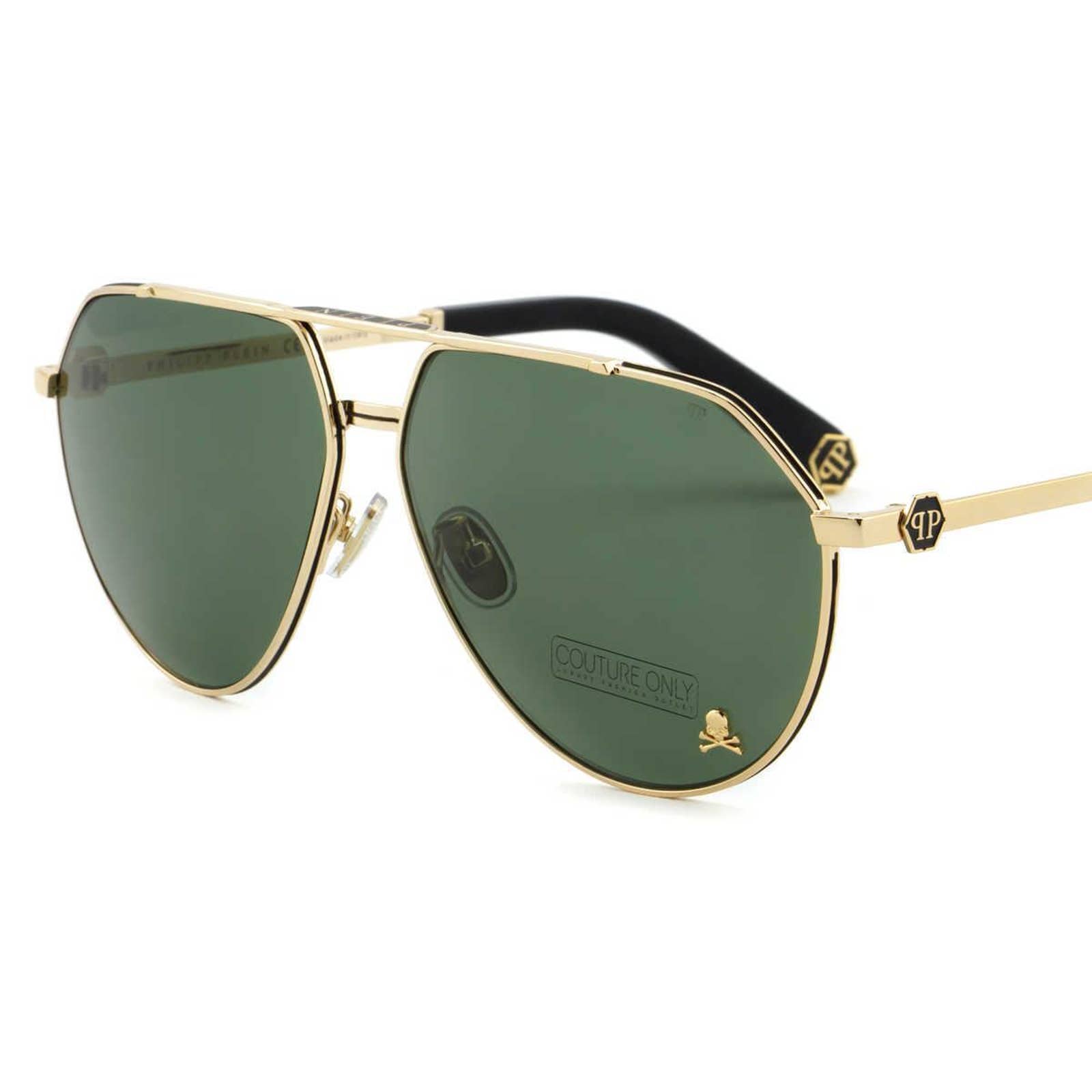 Men Aviator Gold Metal Sunglasses "The Skull"
