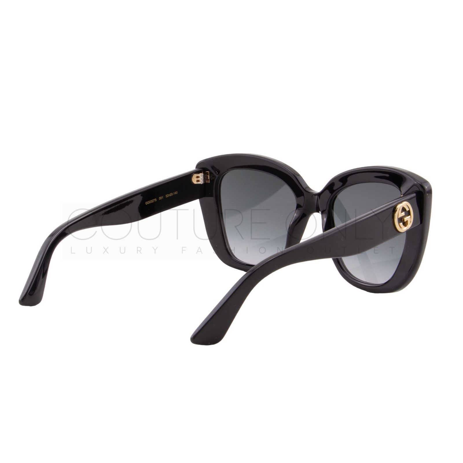 Women  Black Oversized Cat Eye Sunglasses GG0327S-001