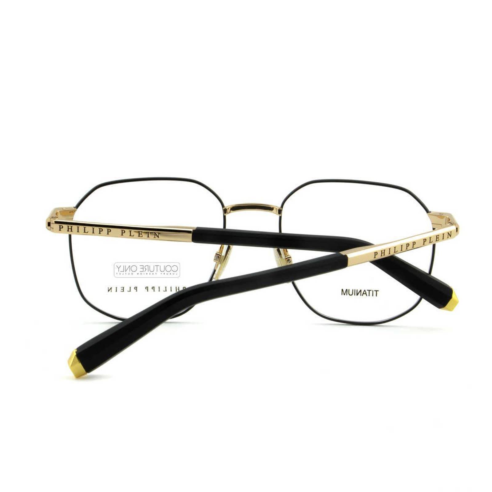 Men Optical Square Black Gold Titanium VPP020M-0302