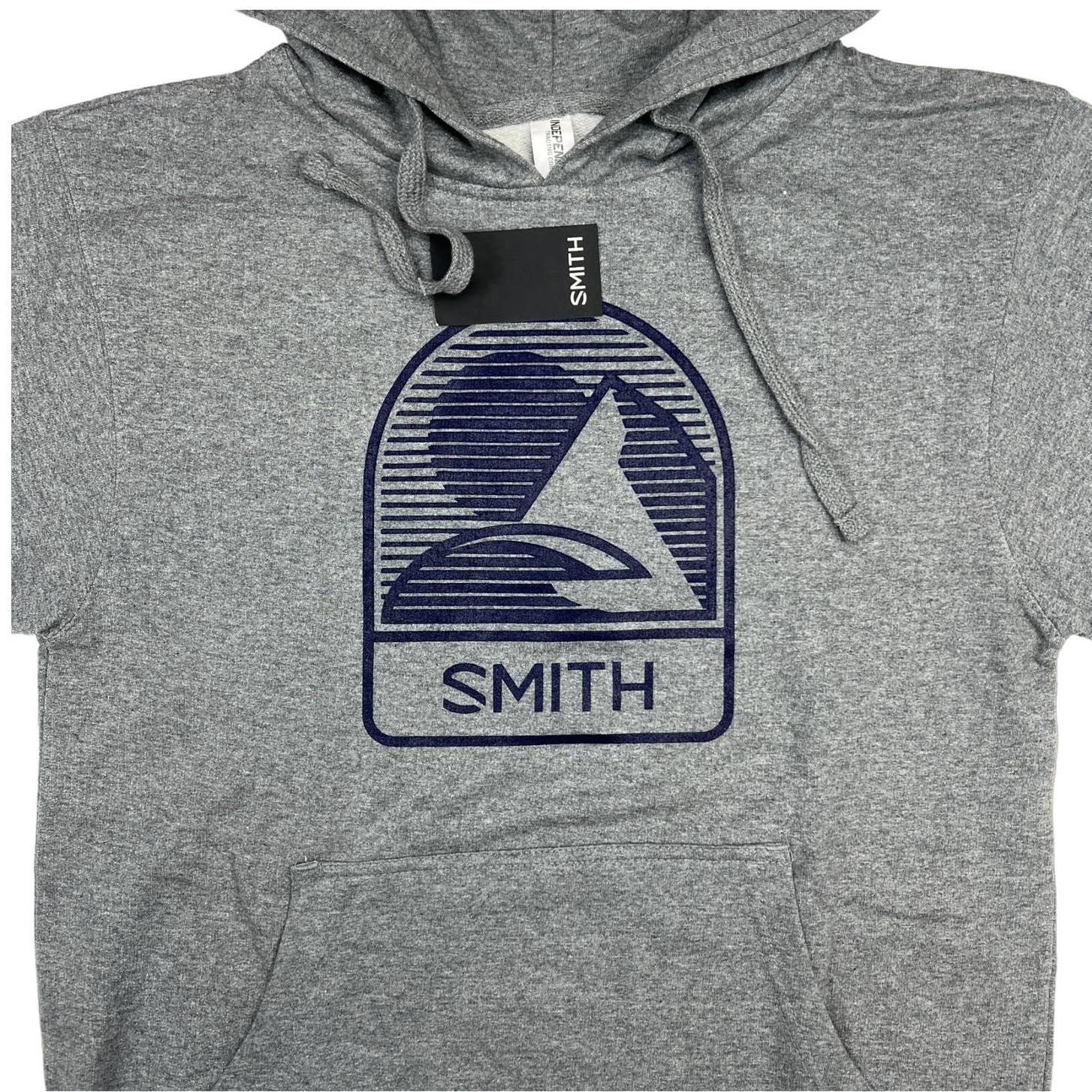 Smith Men Grey Hoodie US S Casual Sport Printed Long Sleeve