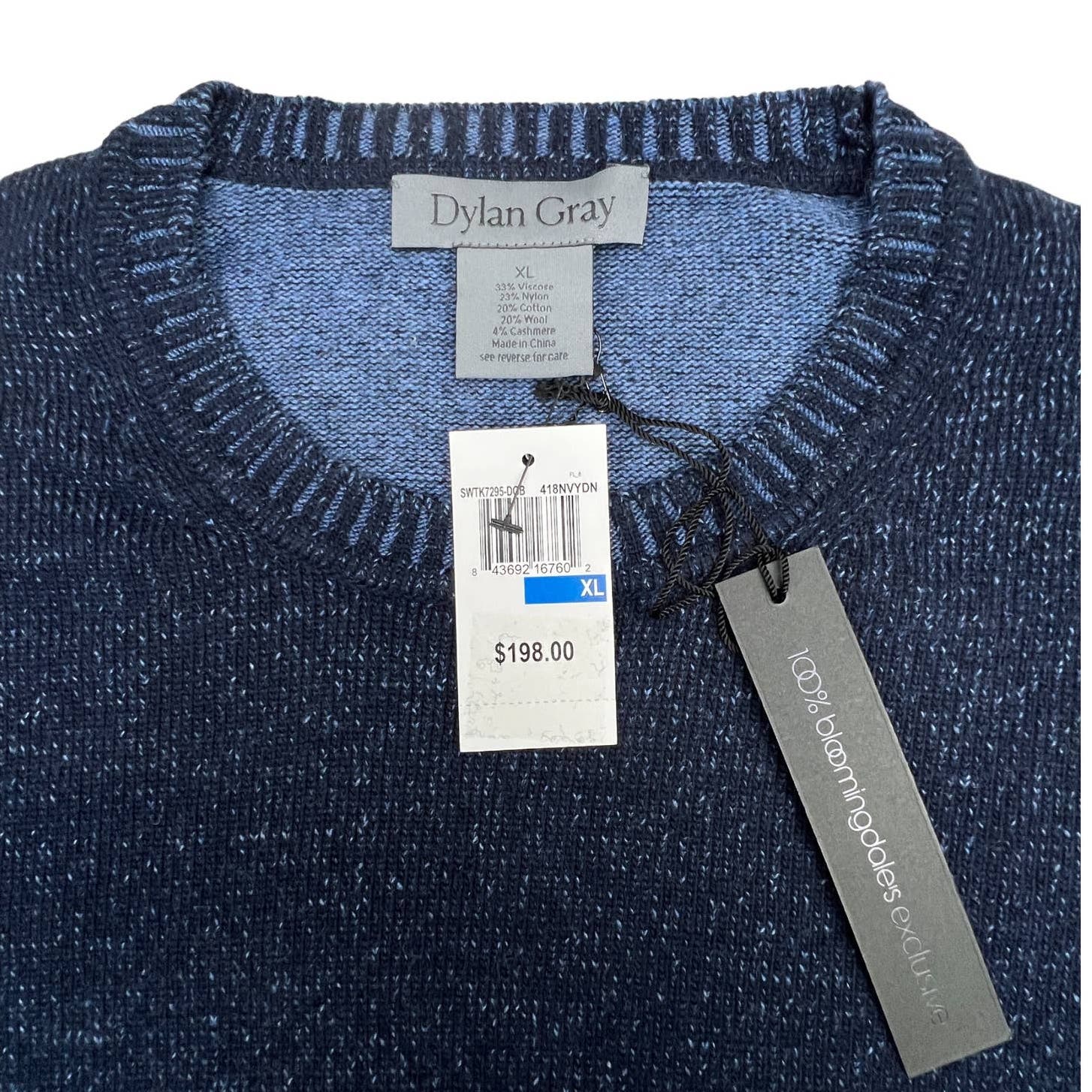 Dylan Gray Men Navy Blue Sweatshirt US XL Crew Neck Classic