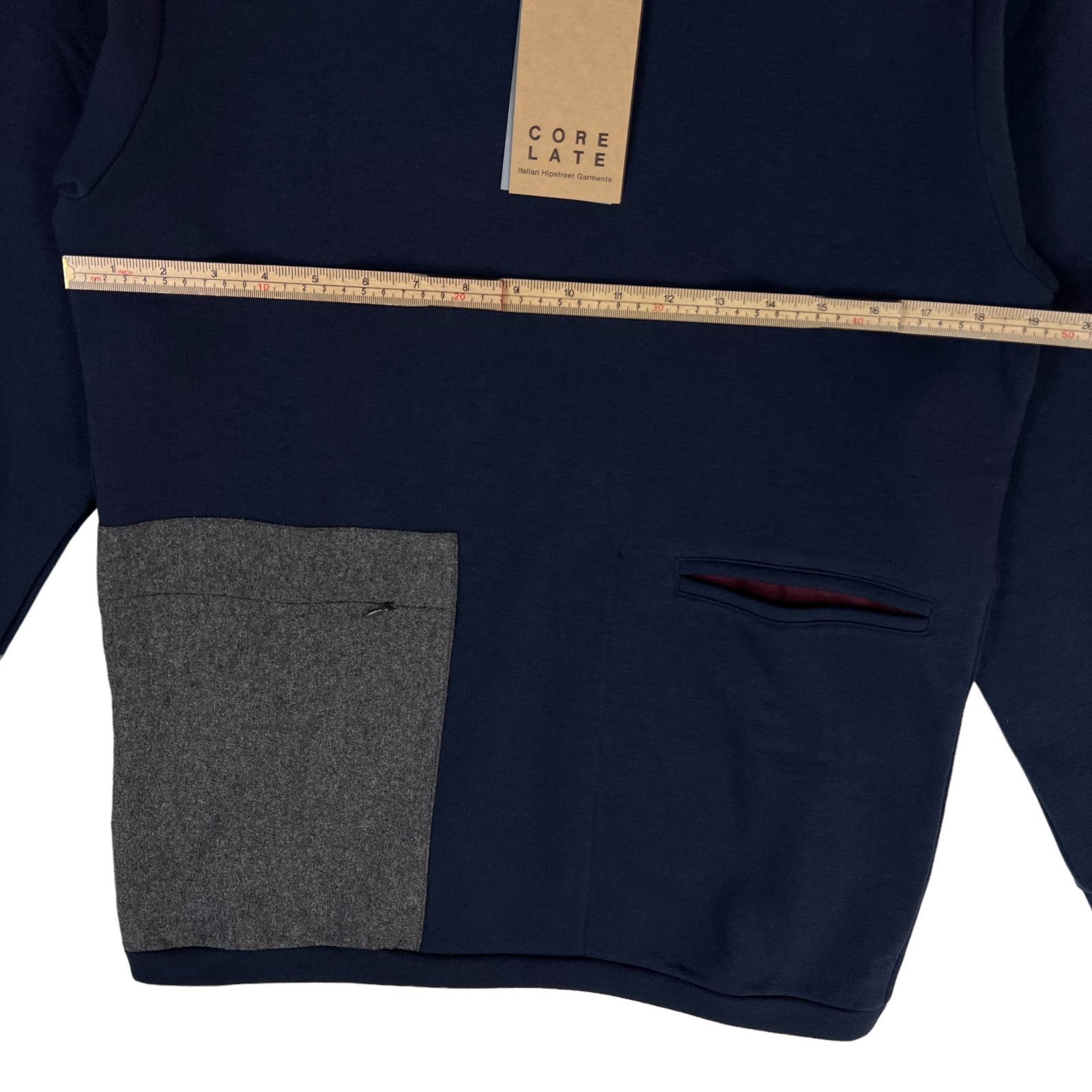 Corelate Men Small Navy Blue Sweatshirt US S Long Cotton Sleeve