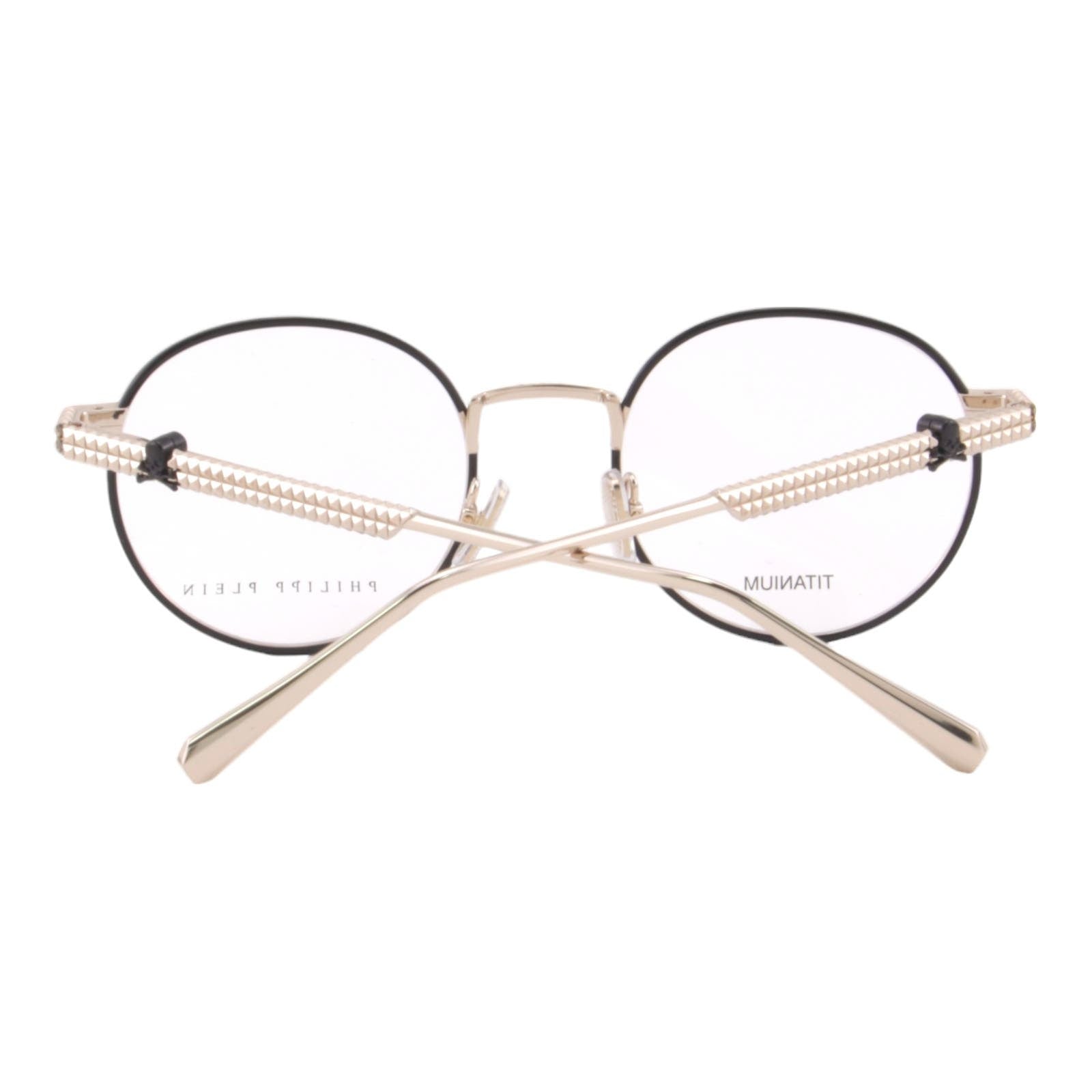 Women Round Glasses VPP061V-0300 Black & Gold Titanium Optical Frame