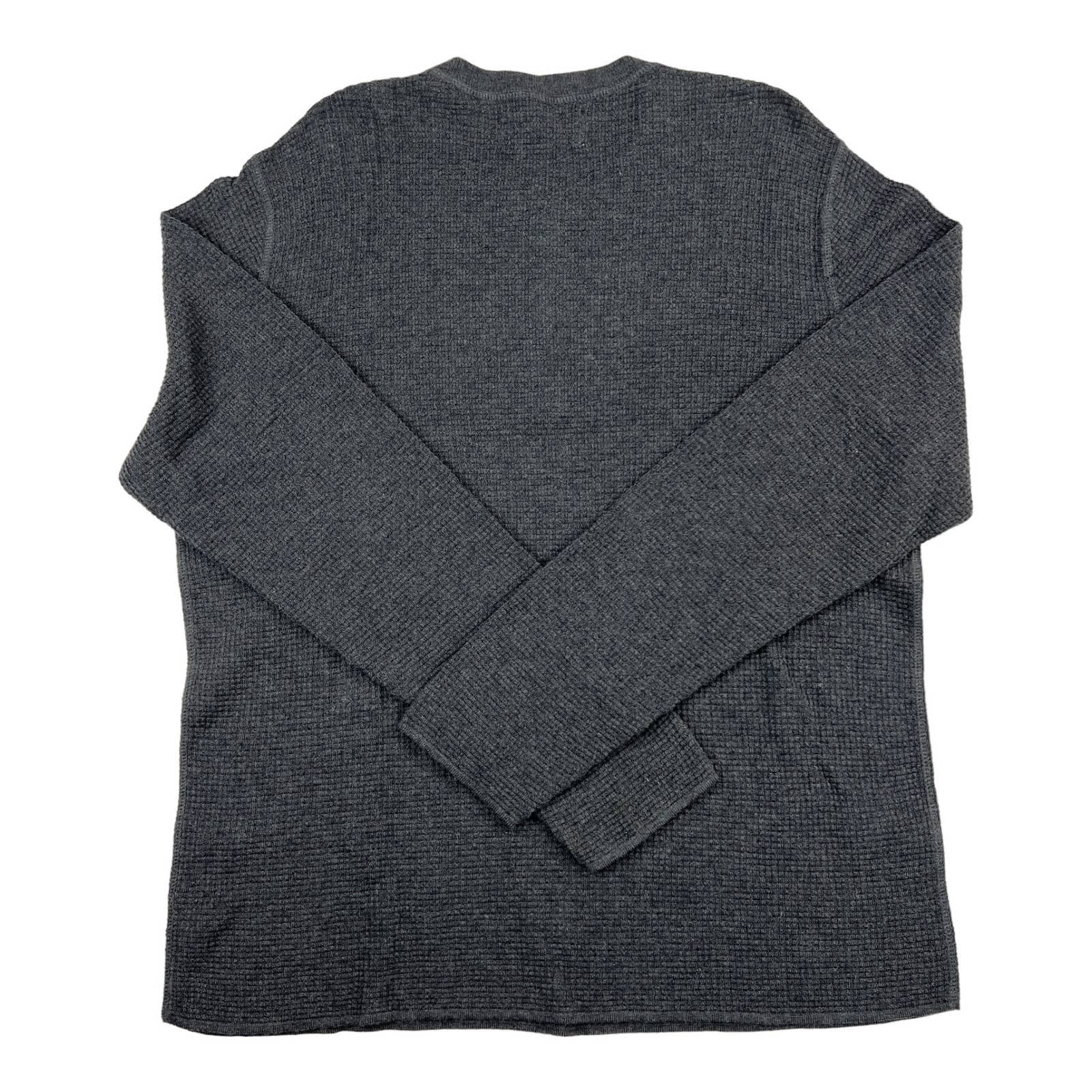 Original Penguin Men US XXL Grey Henley Sweatshirt Merino Wool