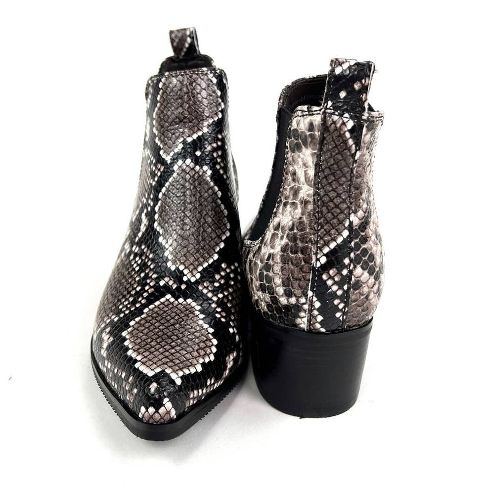 Blondo Emelia Women US 6.5 Shoes Brown Snake Leather Ankle Boots