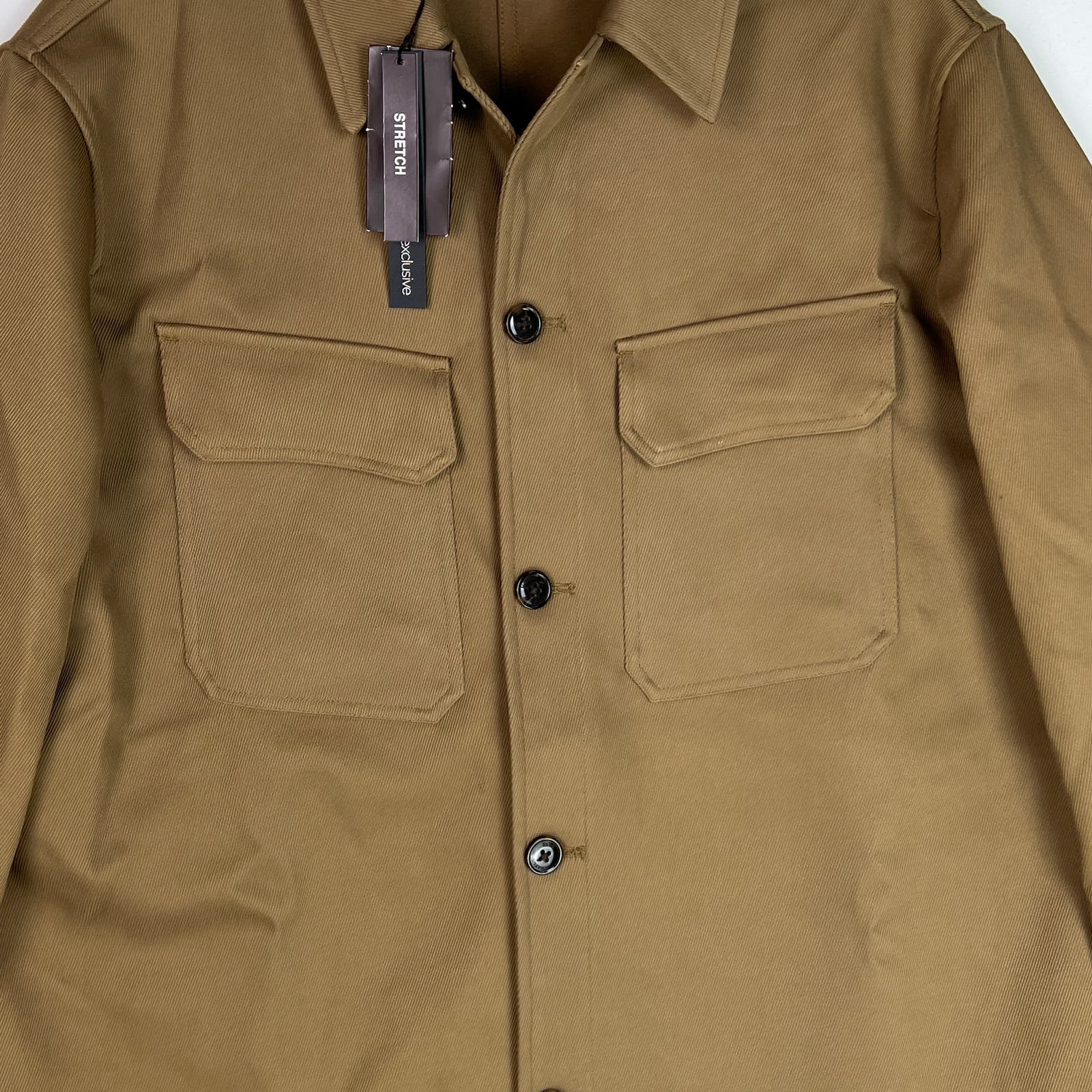 Michael Kors Men Olive Brown Coat US XL Long Sleeve Stretch