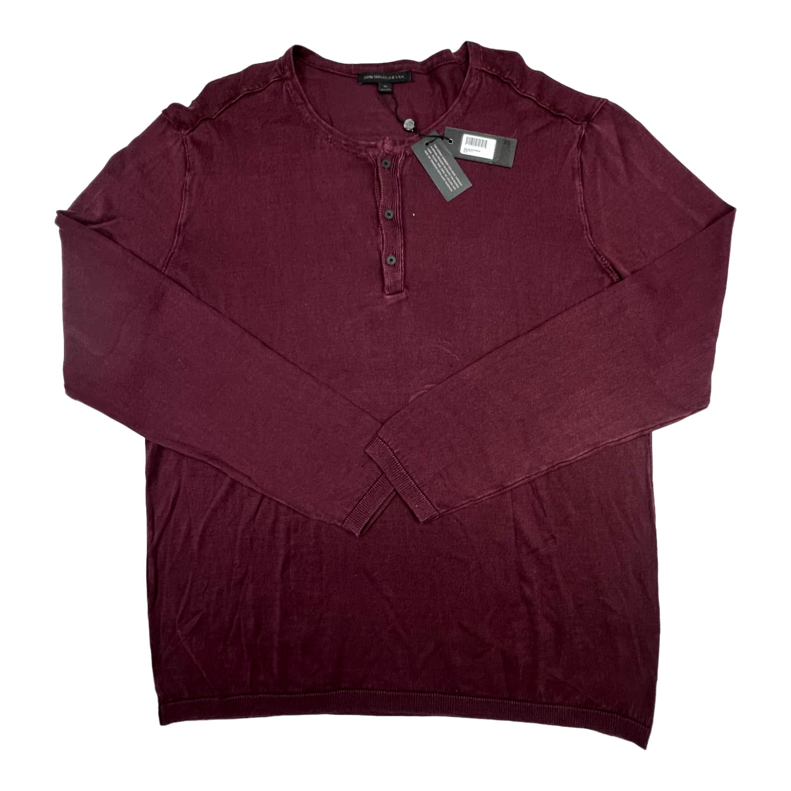 John Varvatos Men Red Sweatshirt US XL Crew Neck Long Sleeve