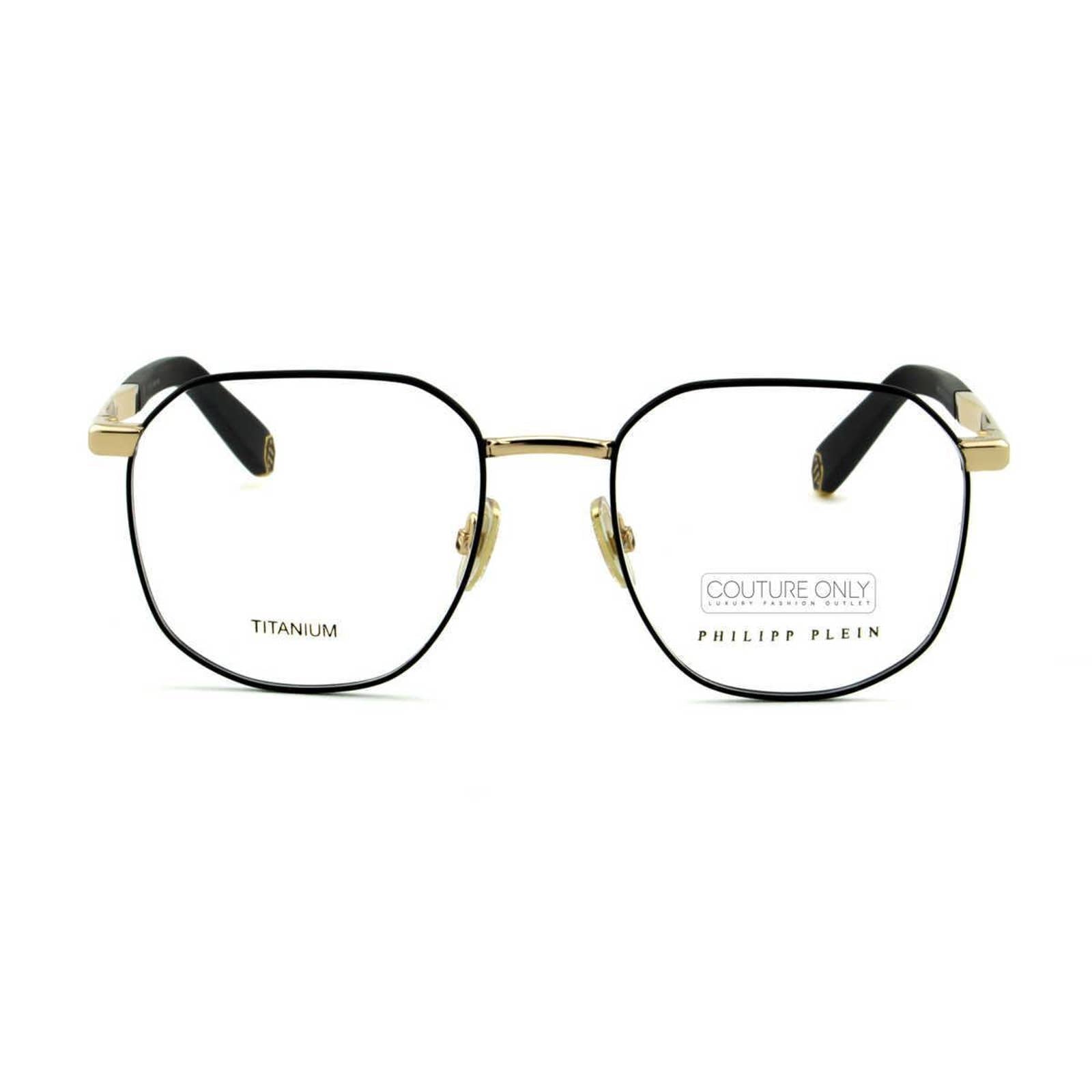Men Optical Square Black Gold Titanium VPP020M-0302