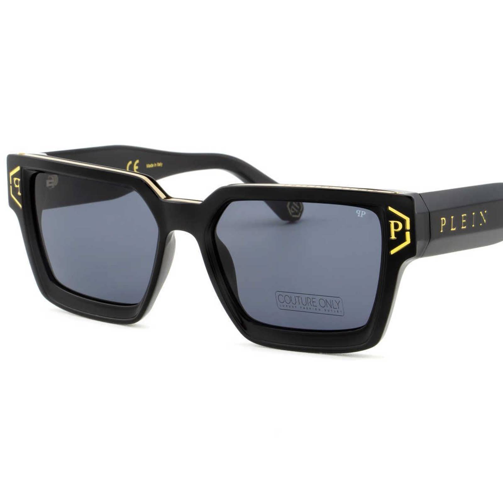 Men Black Square Sunglasses SPP005M-0700 Black & Gray
