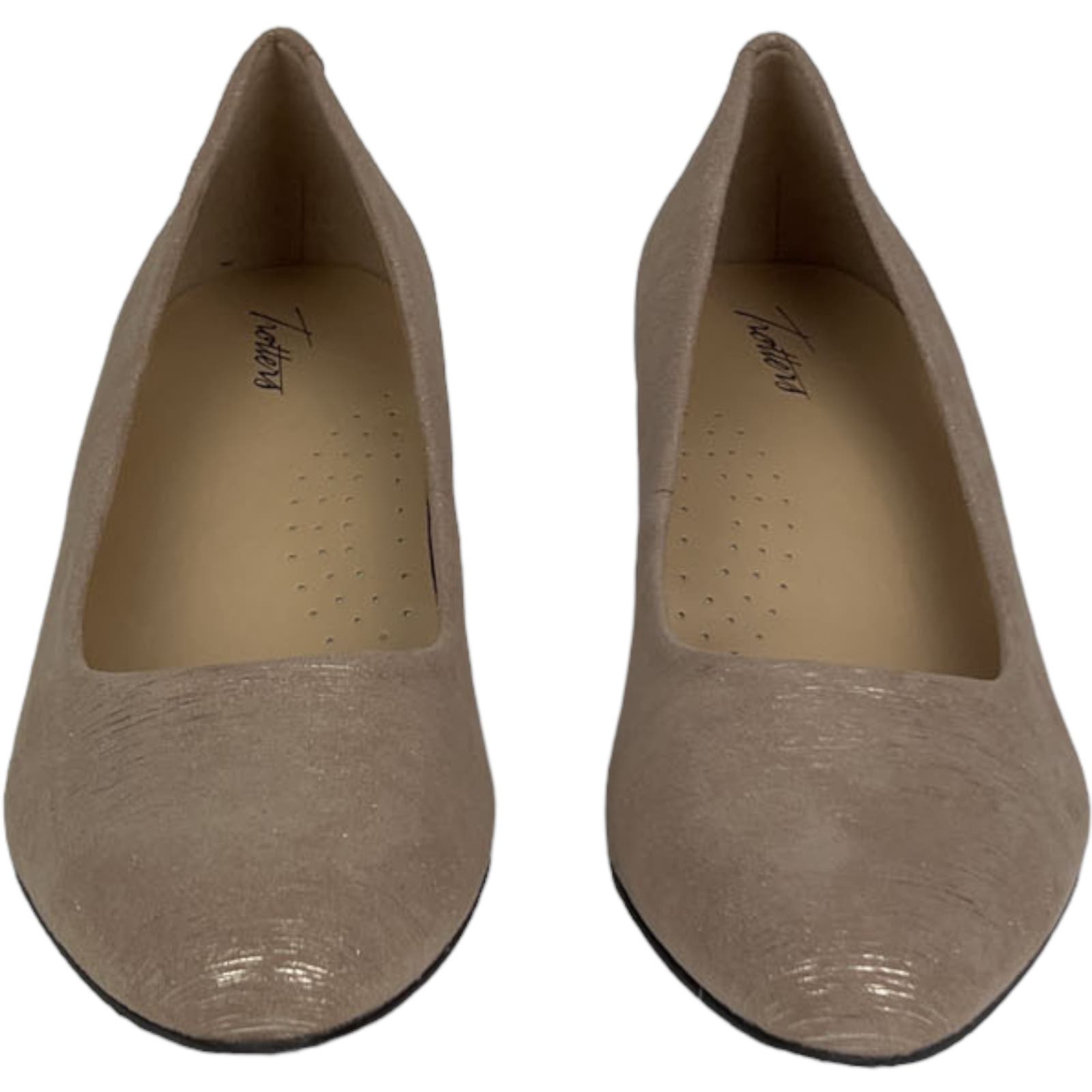 Trotters Women 10 US Kiera Tan Gold Heels Pointed Toe Pump