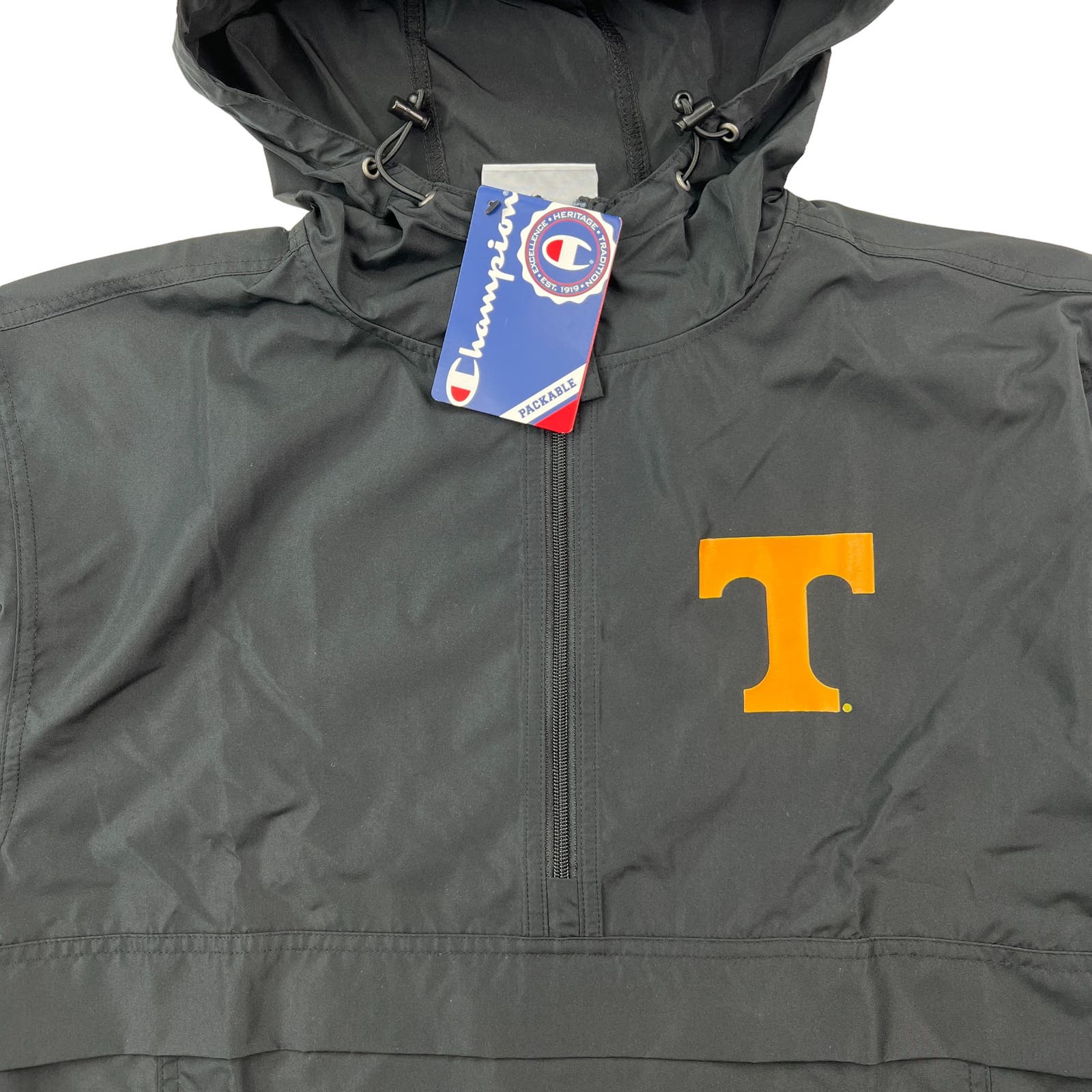 Champion Men Black Jacket US S Lightweight Windbreaker Hood Anorak
