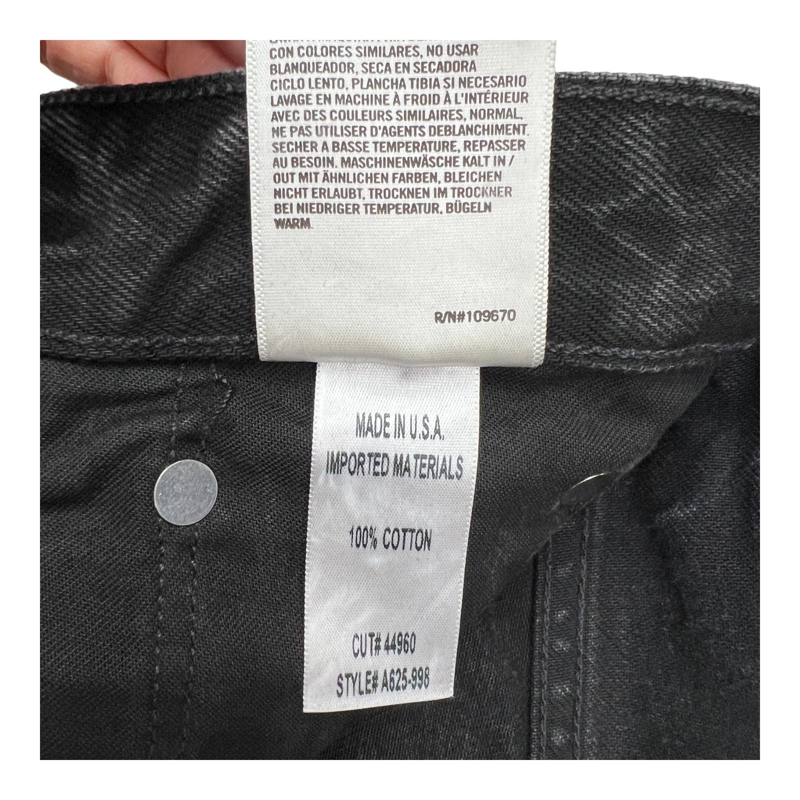 Agolde Men Jeans Tapered US 30 Slim Fit Denim Washed Cotton