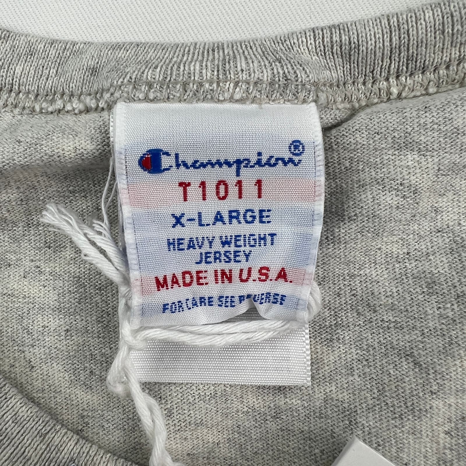 Champion Men Gray Heavyweight Jersey US XL Short Sleeve
