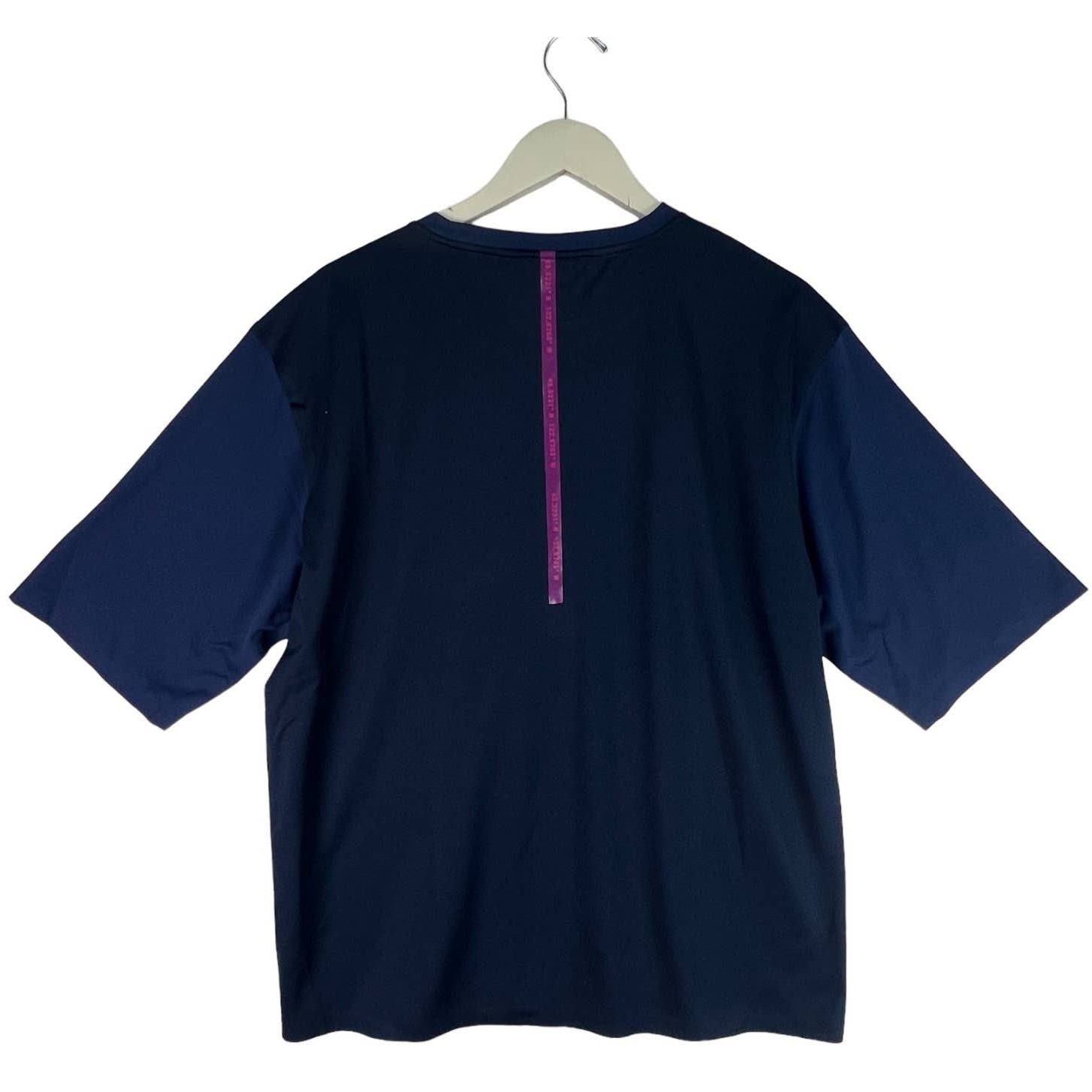 Dyne Men Navy Blue T-Shirt US M Crew Pink