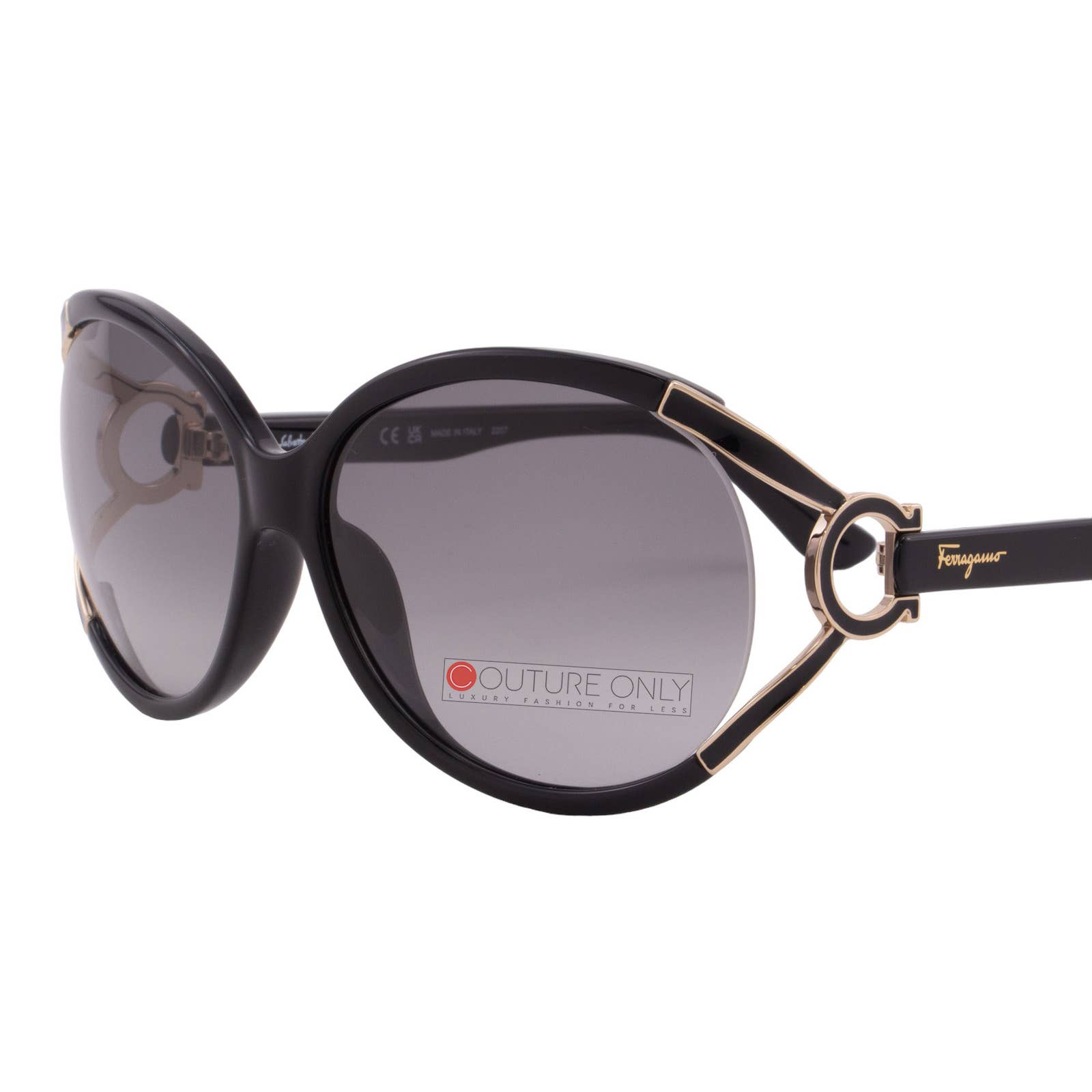 Women Round Oversized Black Sunglasses SF600S-001