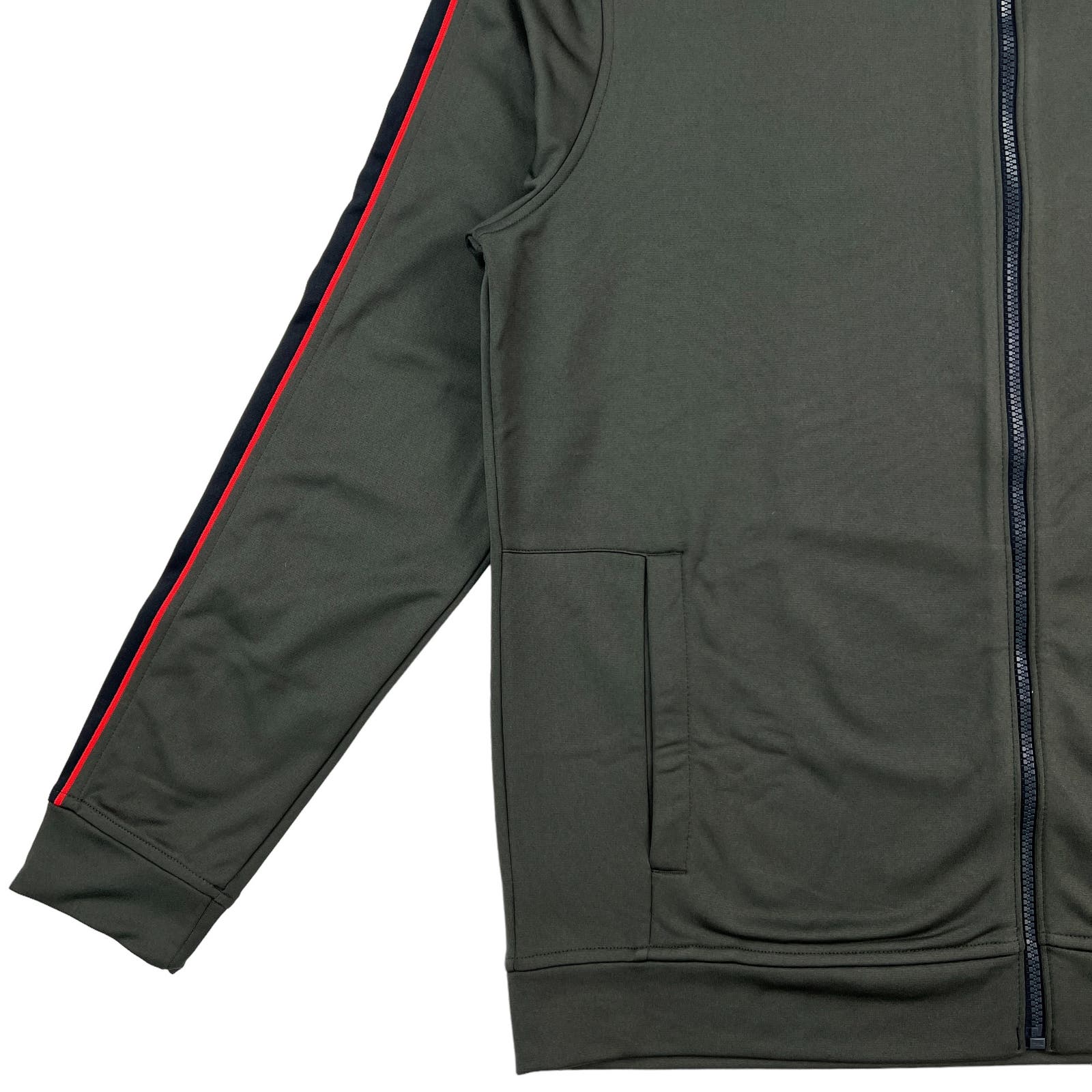 Under Armour Men Khaki Gray Full Zip Jacket US L Arm Stripes Long Sleeve