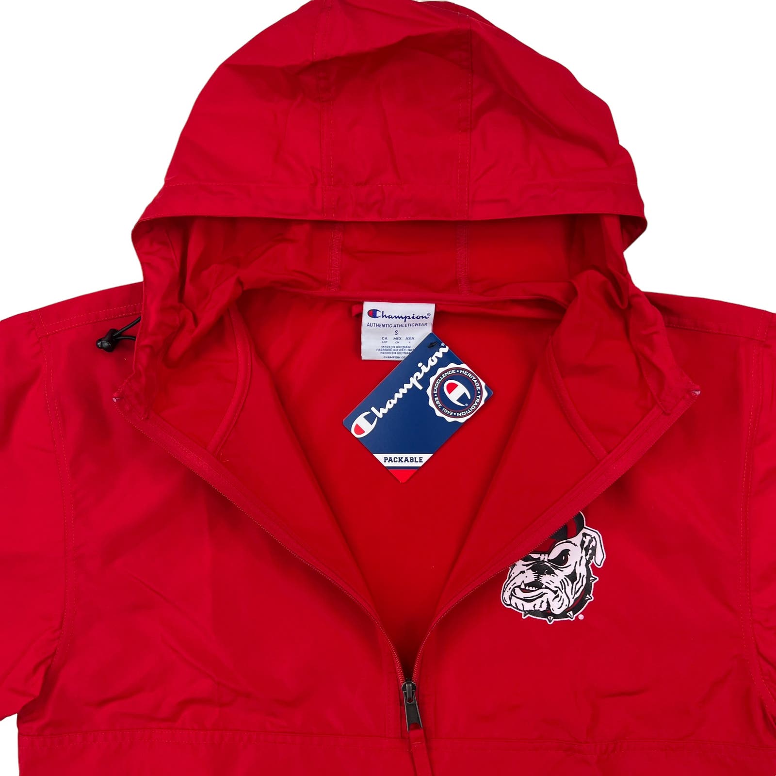 Champion Men Red Jacket US S Windbreaker Anorak Hood