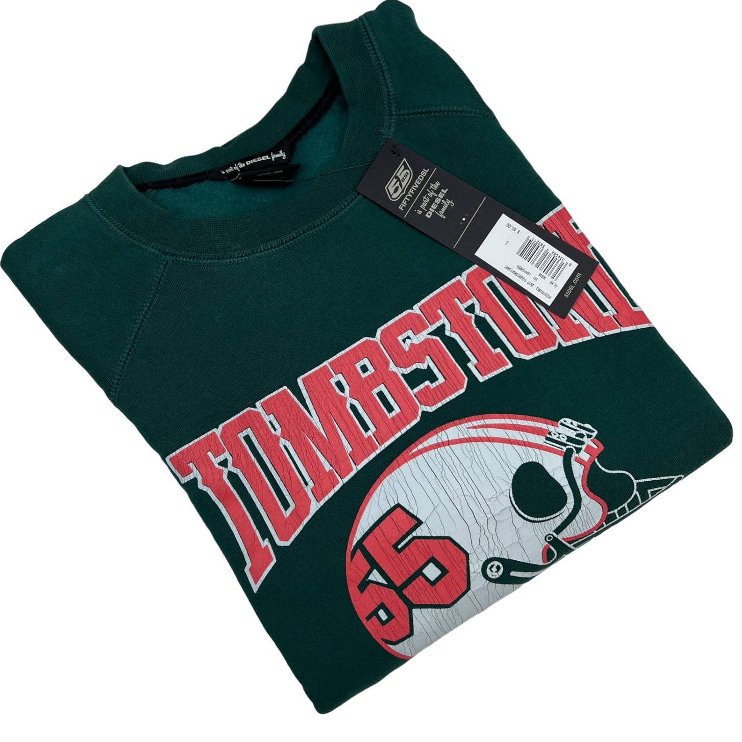 Diesel Men Green Sweatshirt US S Crew Neck Long Sleeve