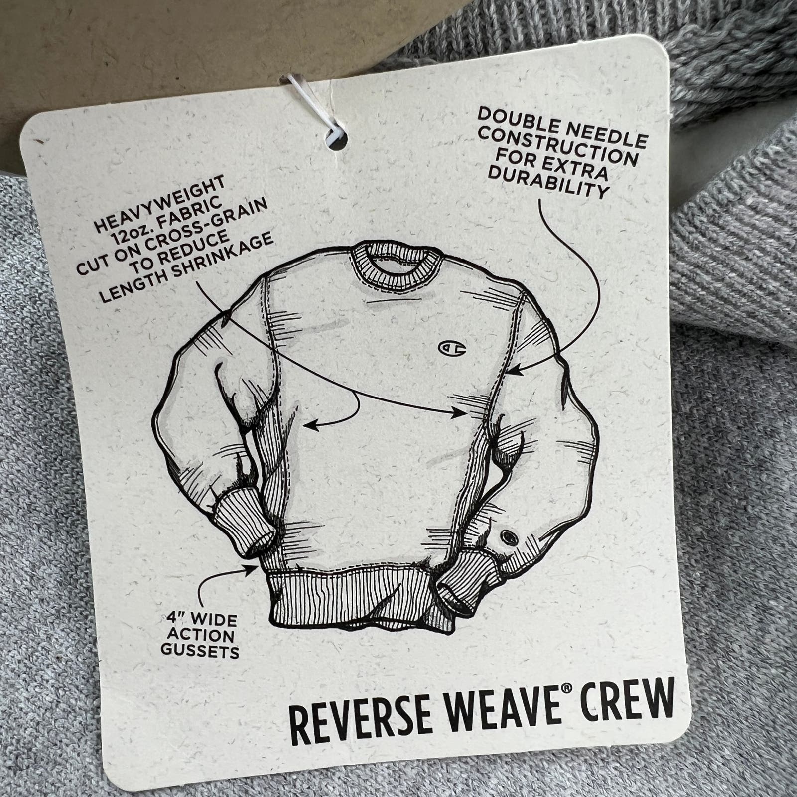 Champion Men Grey Sweatshirt US XS Crew neck long Sleeve Pullover
