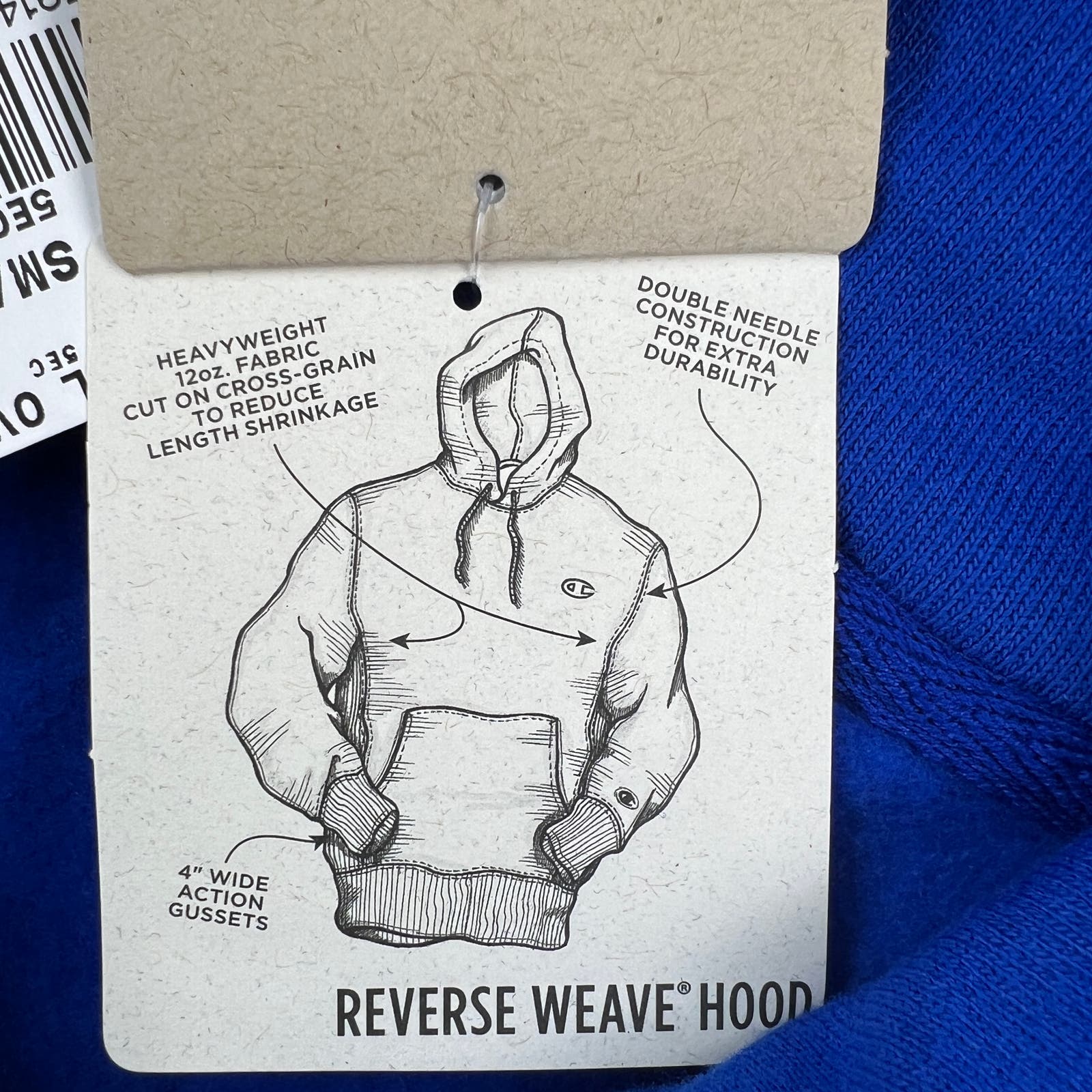Champion Men Blue Hoody US S Long Sleeve