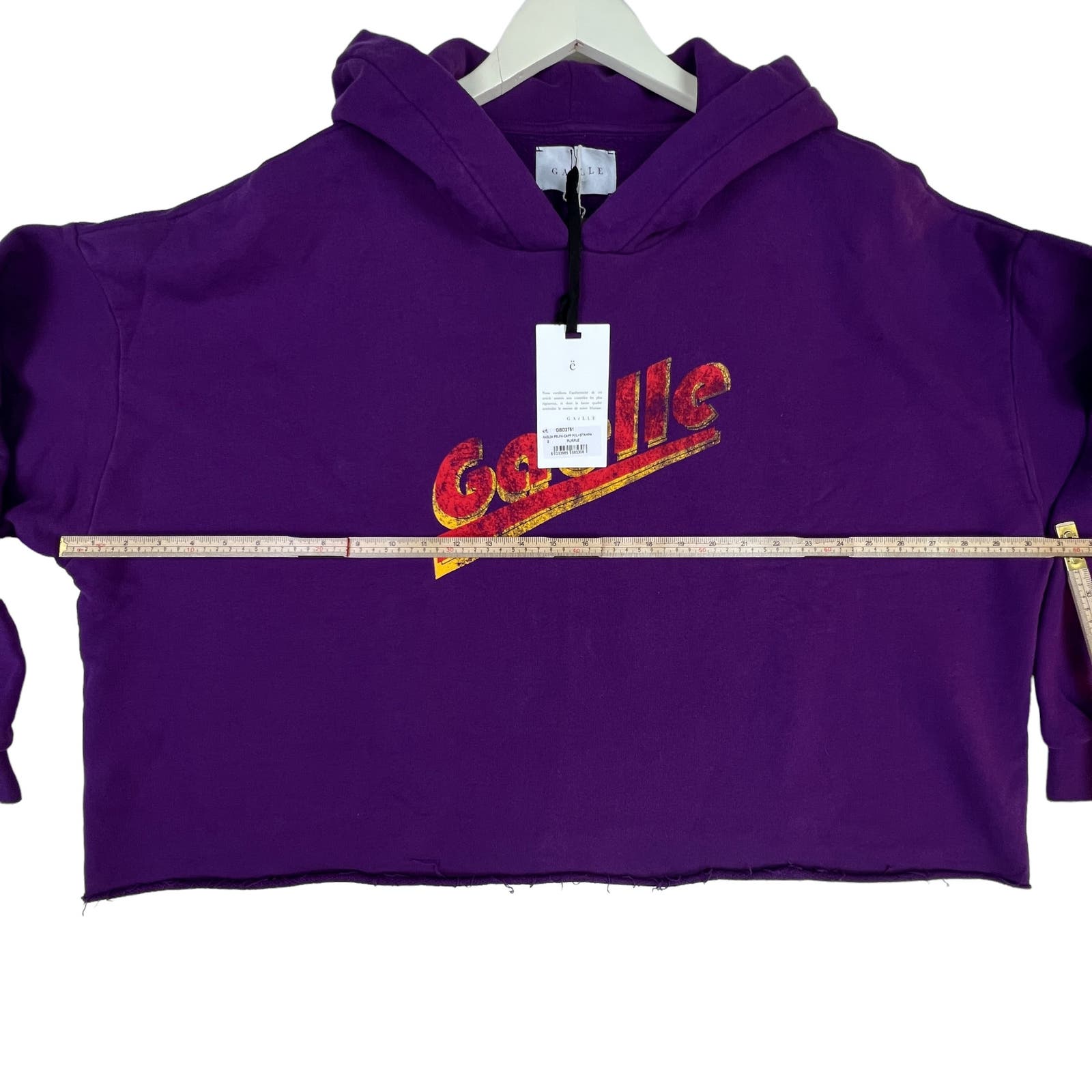 Gaelle Paris Women Purple Oversized Hoody IT 2 Long Sleeve Cotton
