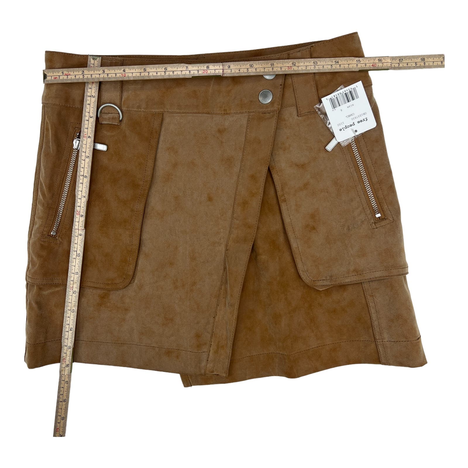 Free People Women Camel Brown Skirt US 6 Faux Wrap