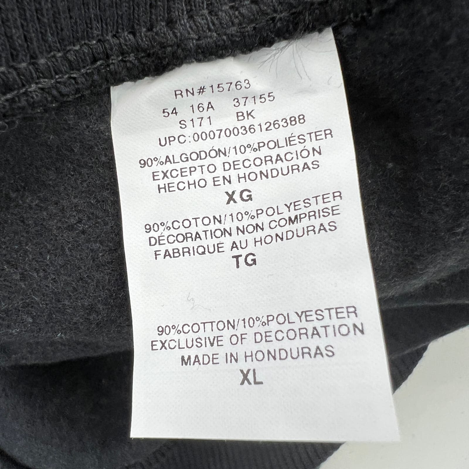 Champion Men Black Hoodie US XL Logo Printed Long Sleeve