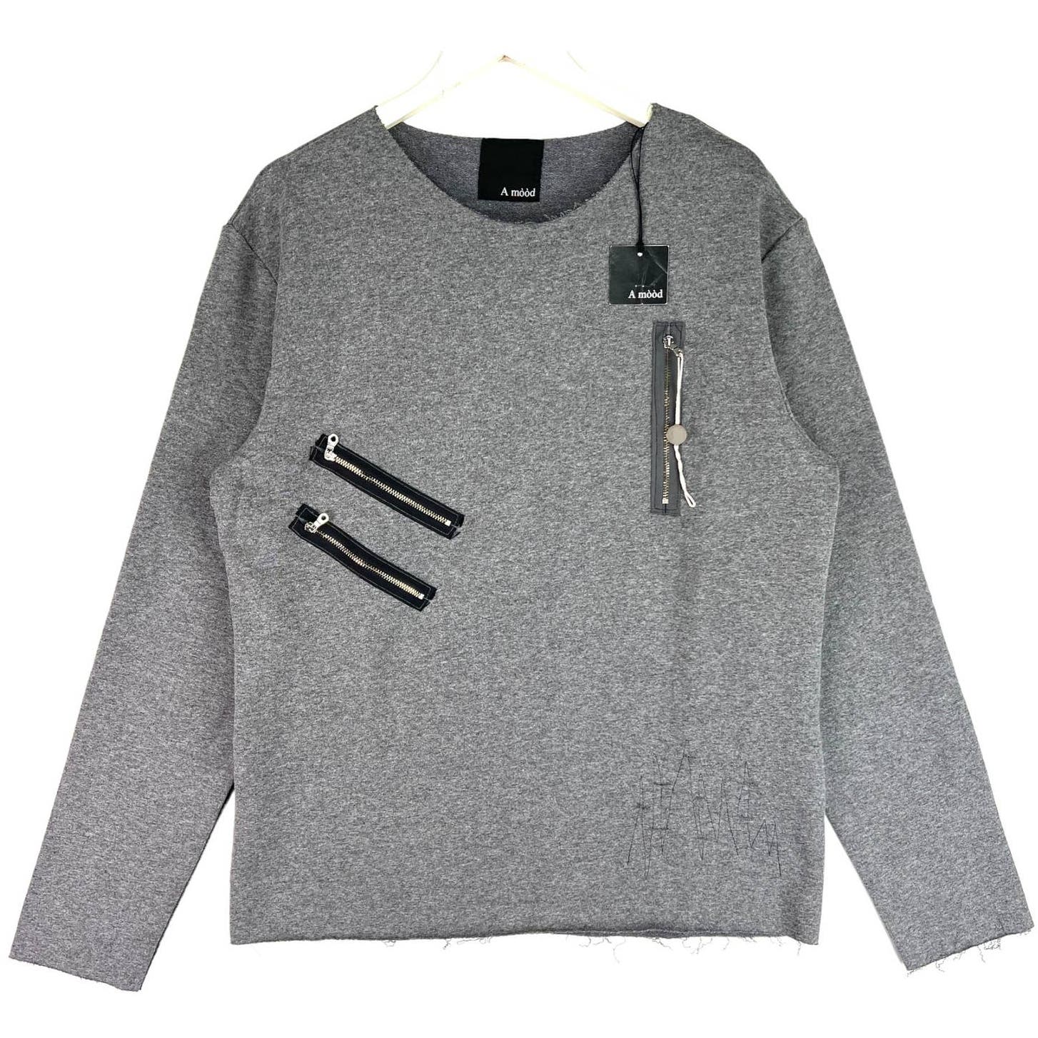 A Mood Women Gray Sweatshirt US XL Crew Neck Long Sleeve