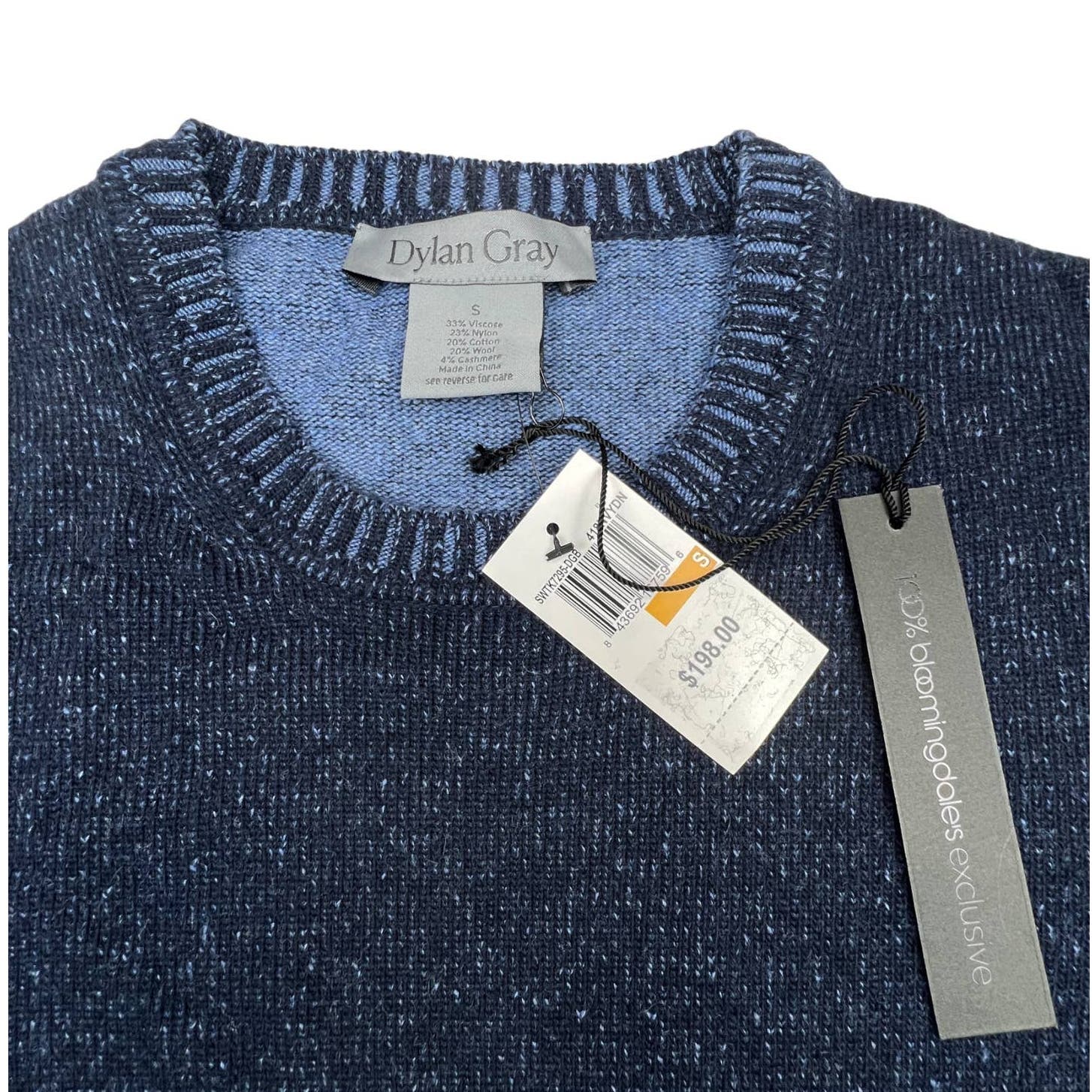 Dylan Gray Men Navy Blue Sweatshirt US S Crew Neck Long Sleeve