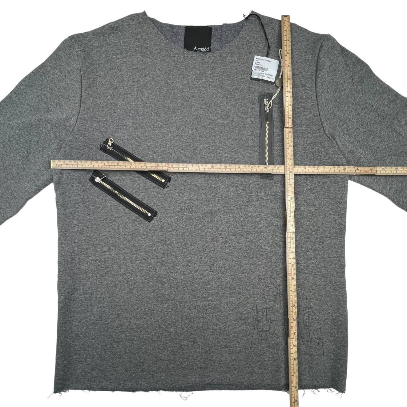 A Mood Women Gray Sweatshirt US XL Crew Neck Long Sleeve