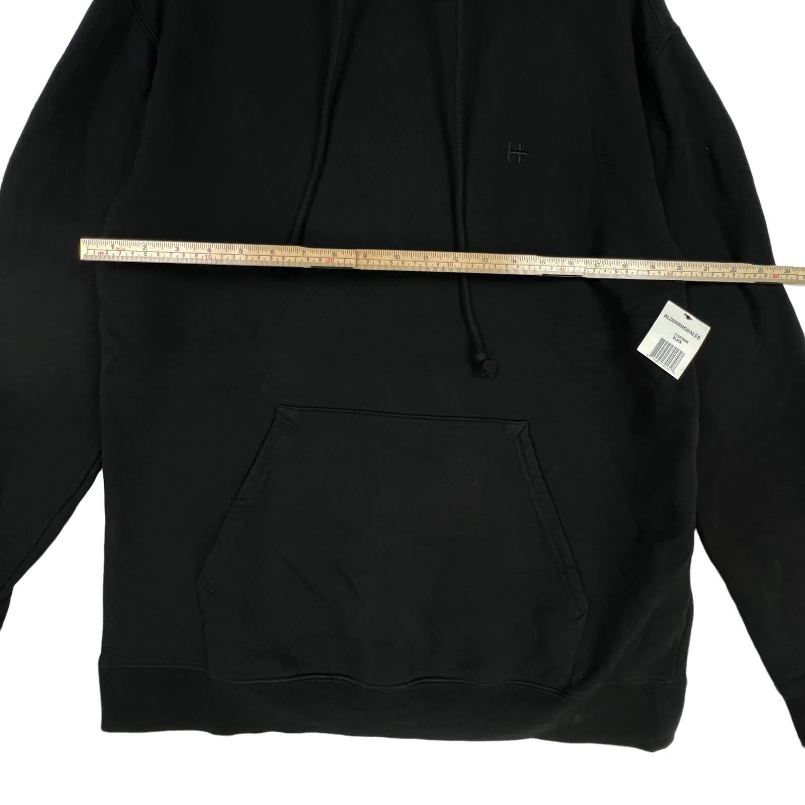 Hudson Authentic Men Black Hoodie US S Long Sleeve Pullover 100% Cotton