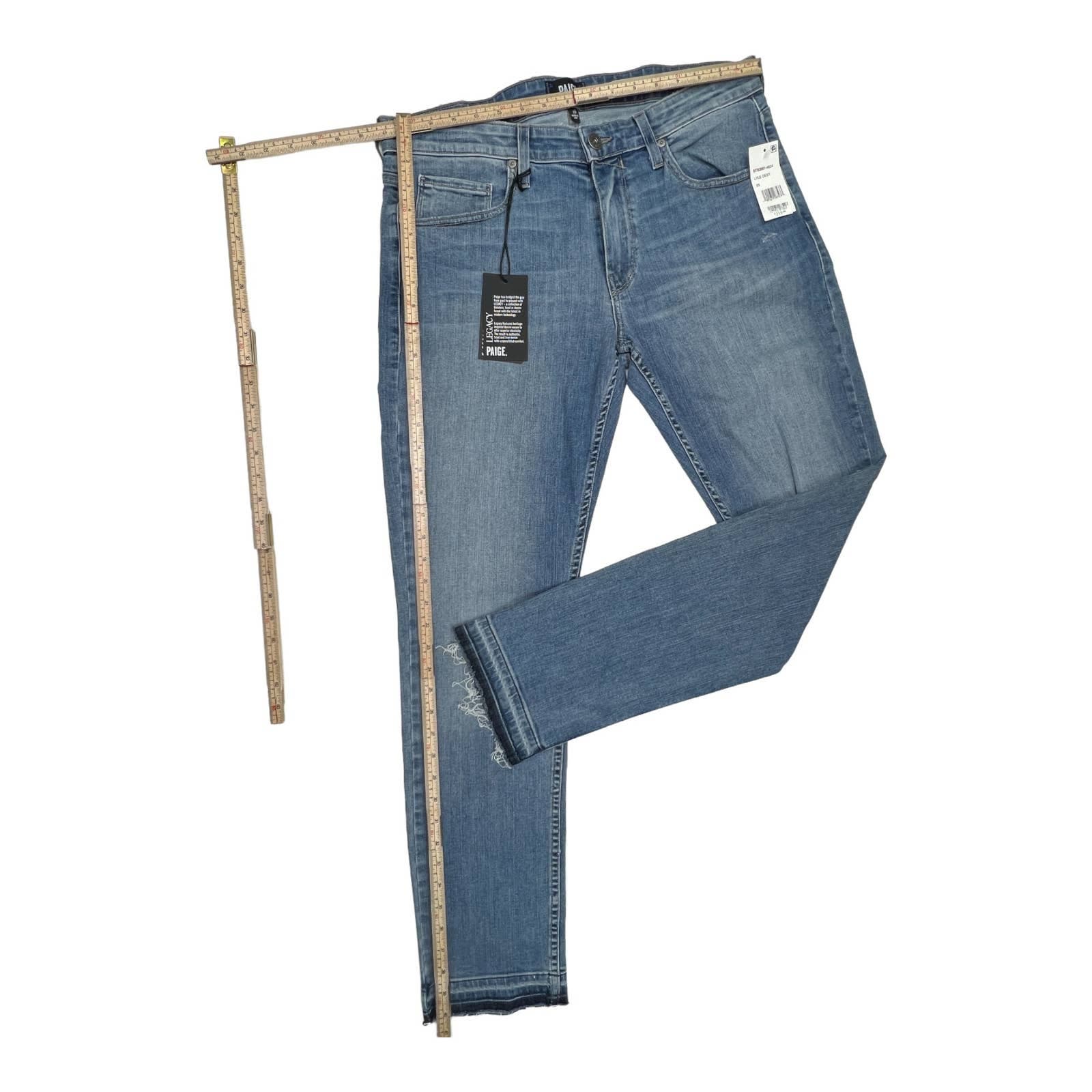 Paige Lennox Men Denim Blue Jeans US 33 Slim Skinny Ripped