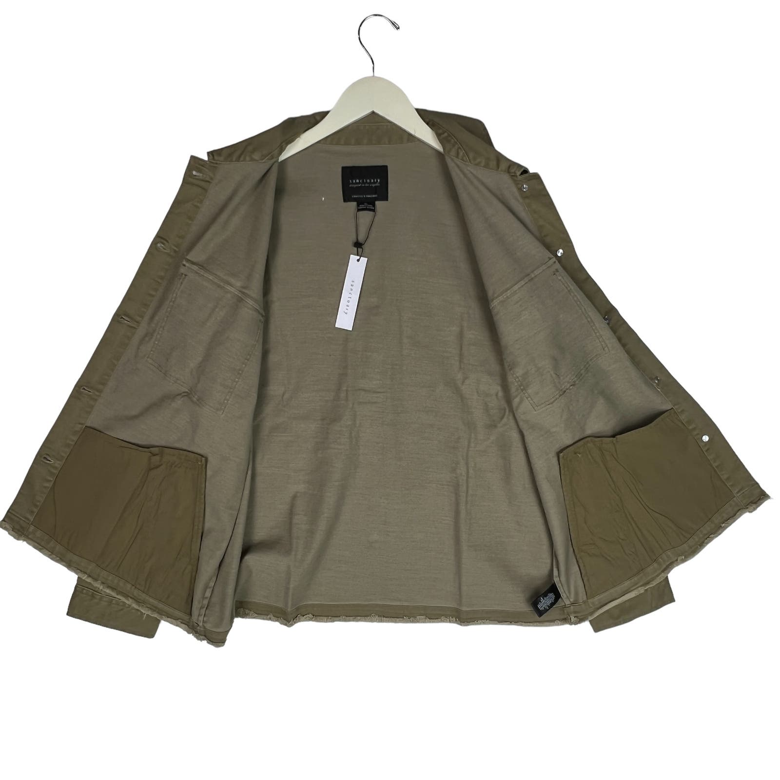 Sanctuary Los Angeles Men US XL Military Green Olive Utility Shirt Jacket
