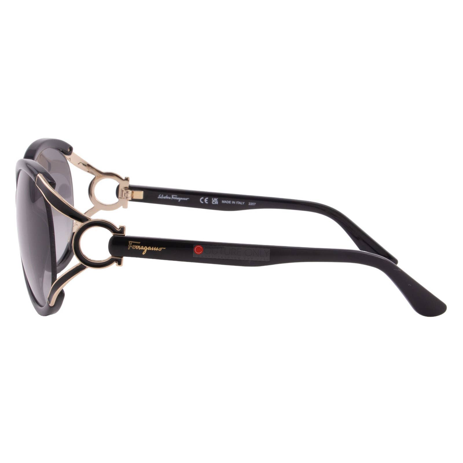 Women Round Oversized Black Sunglasses SF600S-001