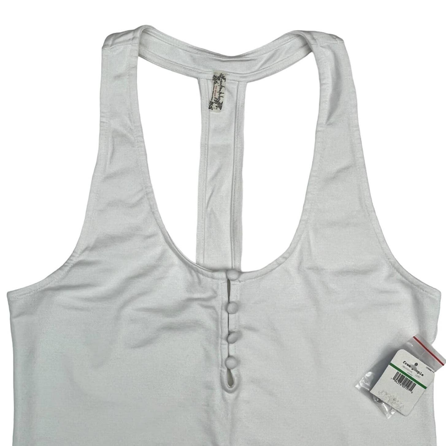 Free People Women Ivory Tank Top US L Casual Summer Shirt