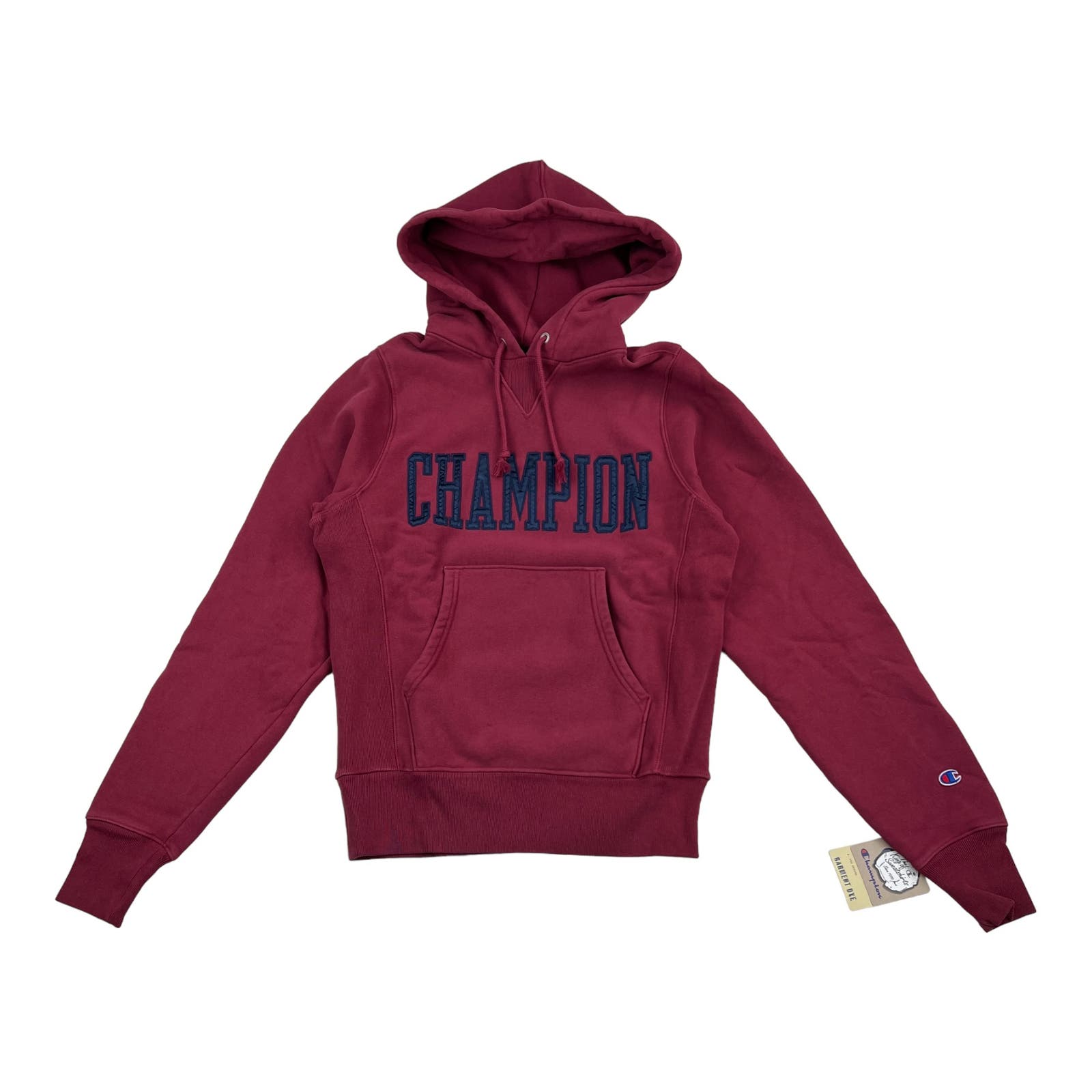 Champion Men Red Fleece Hoody US XS Logo Comfort Sweatshirt